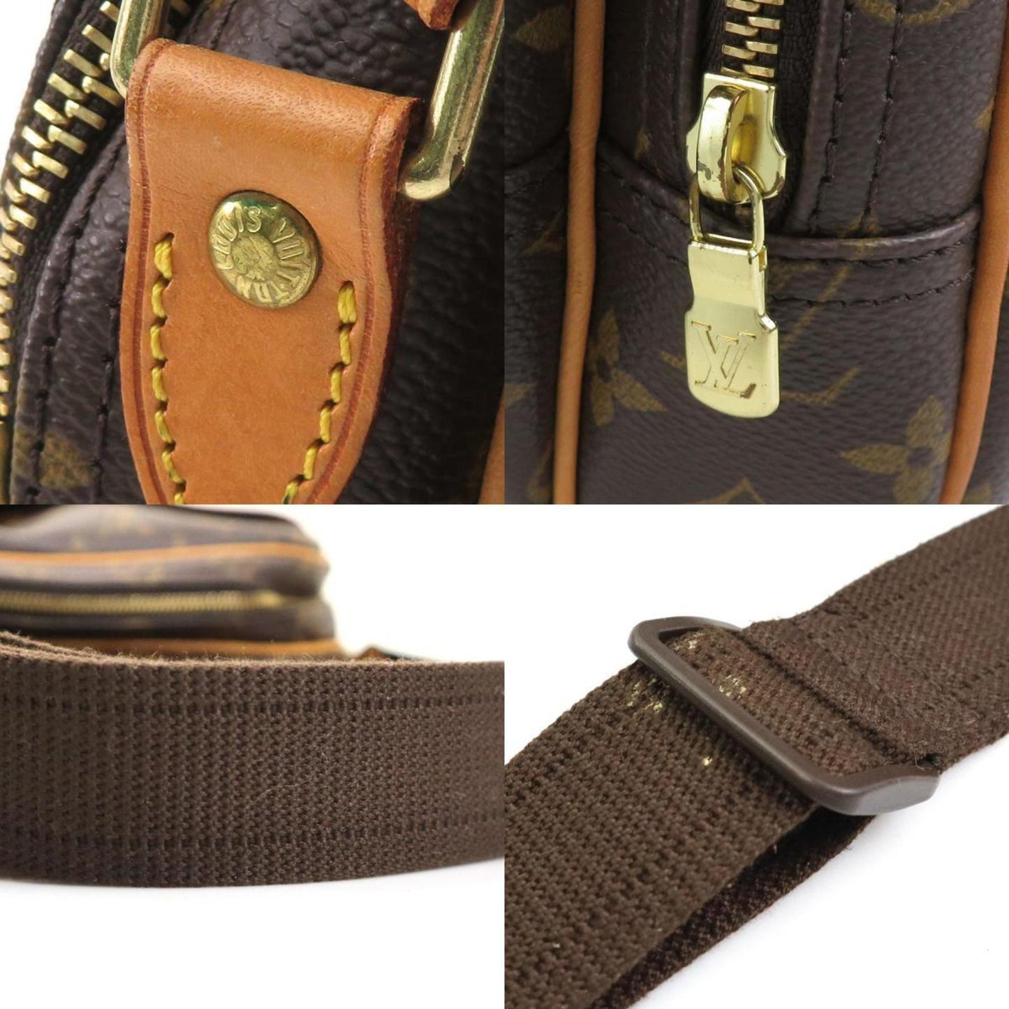 Louis Vuitton Reporter pm, Brown, Canvas, shoulder