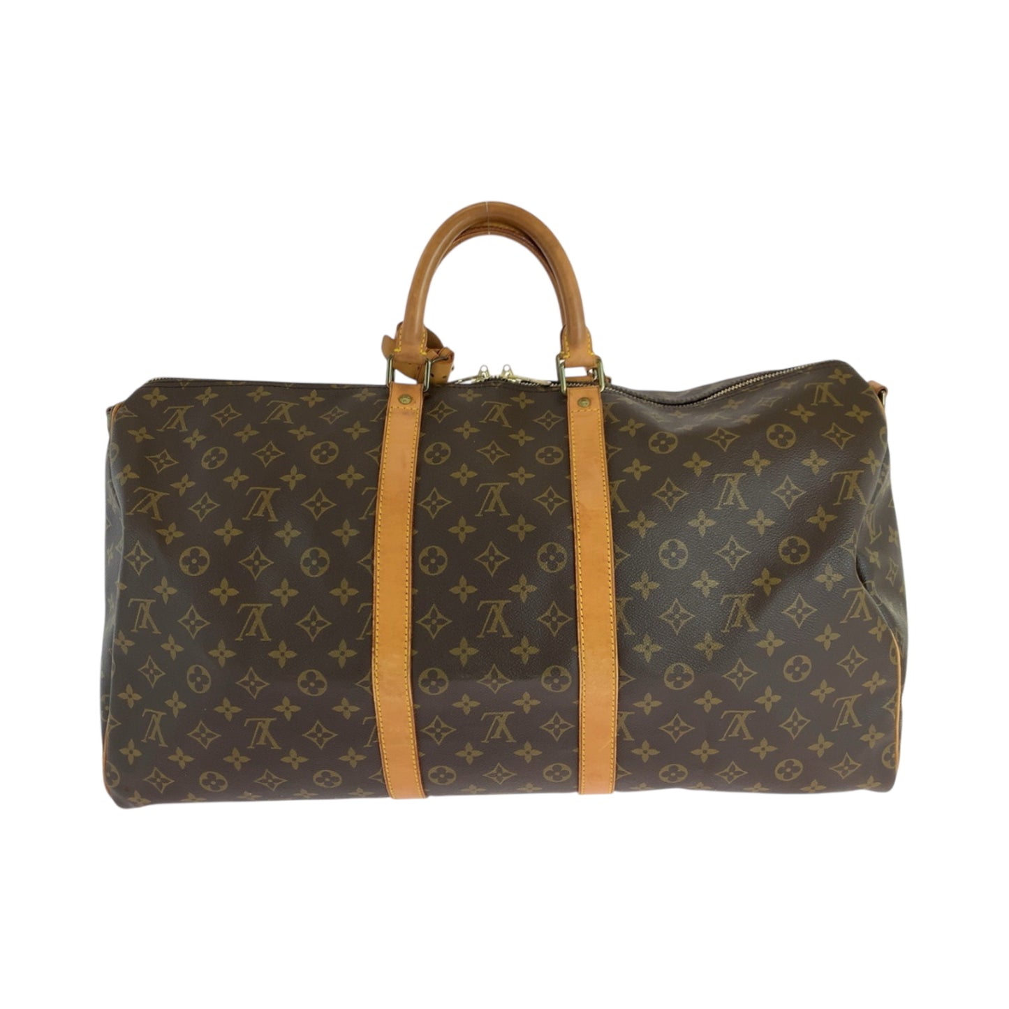 Louis Vuitton Keepall Bandouliere 55, Brown, Canvas, travel
