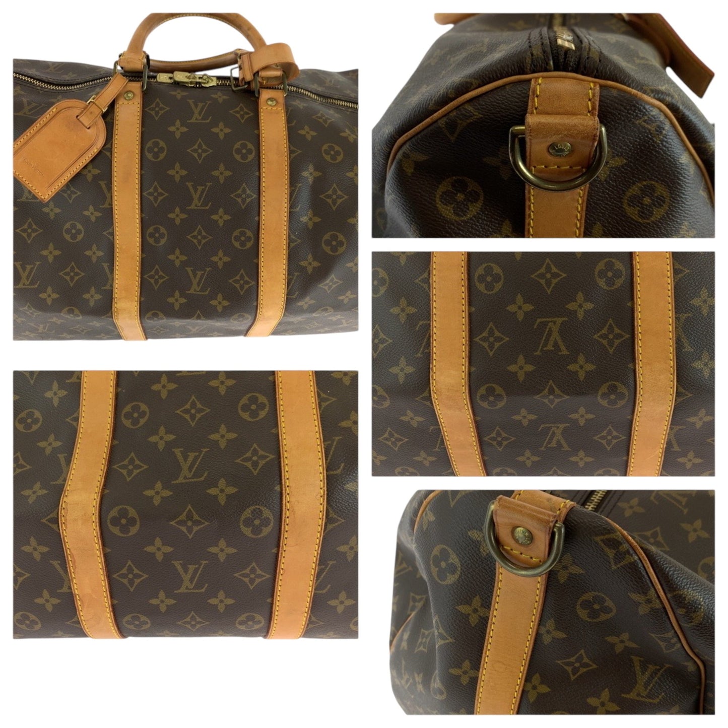 Louis Vuitton Keepall Bandouliere 55, Brown, Canvas, travel