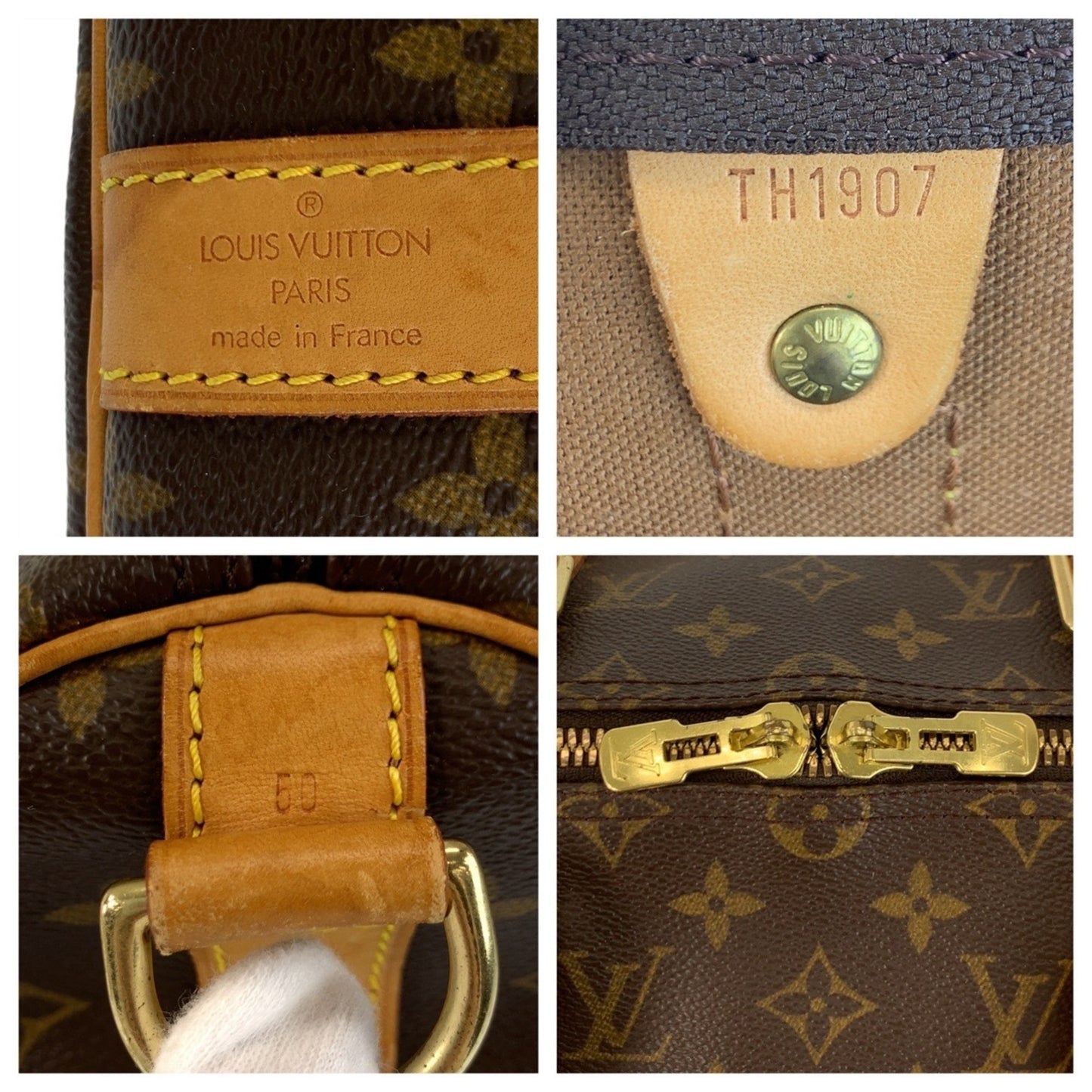 Louis Vuitton Keepall 50, Brown, Canvas, travel