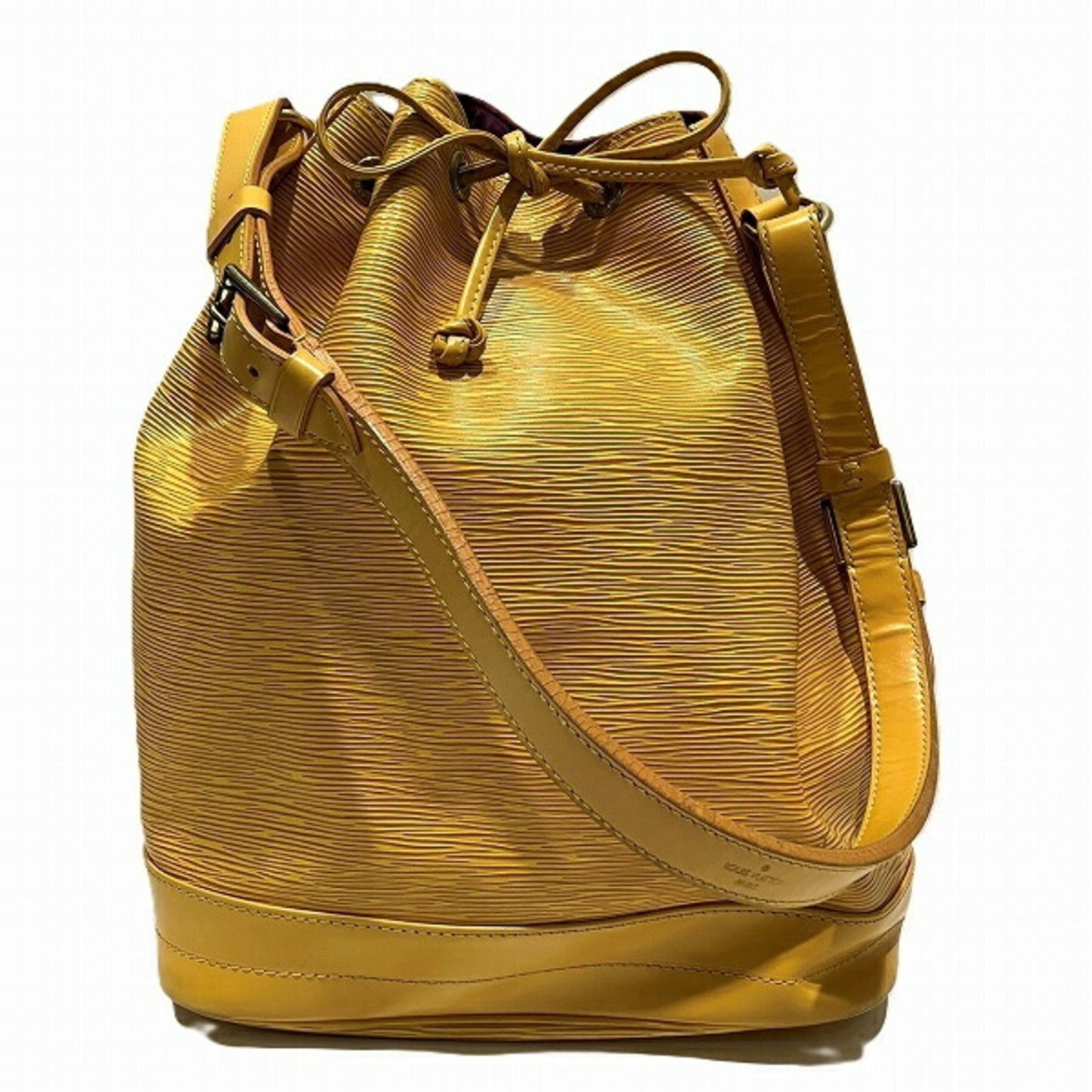 Louis Vuitton Noé, Yellow, Leather, shoulder
