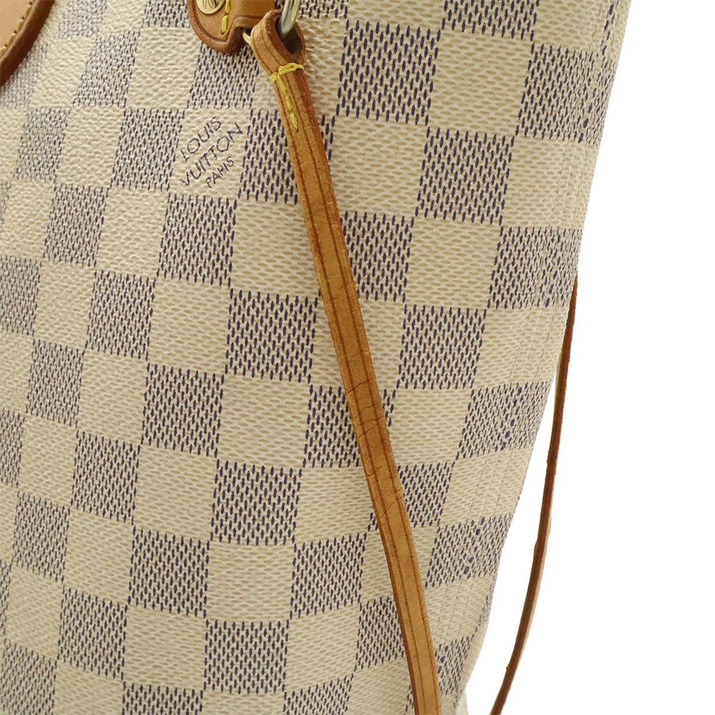 Louis Vuitton Neverfull MM, White, Canvas, tote