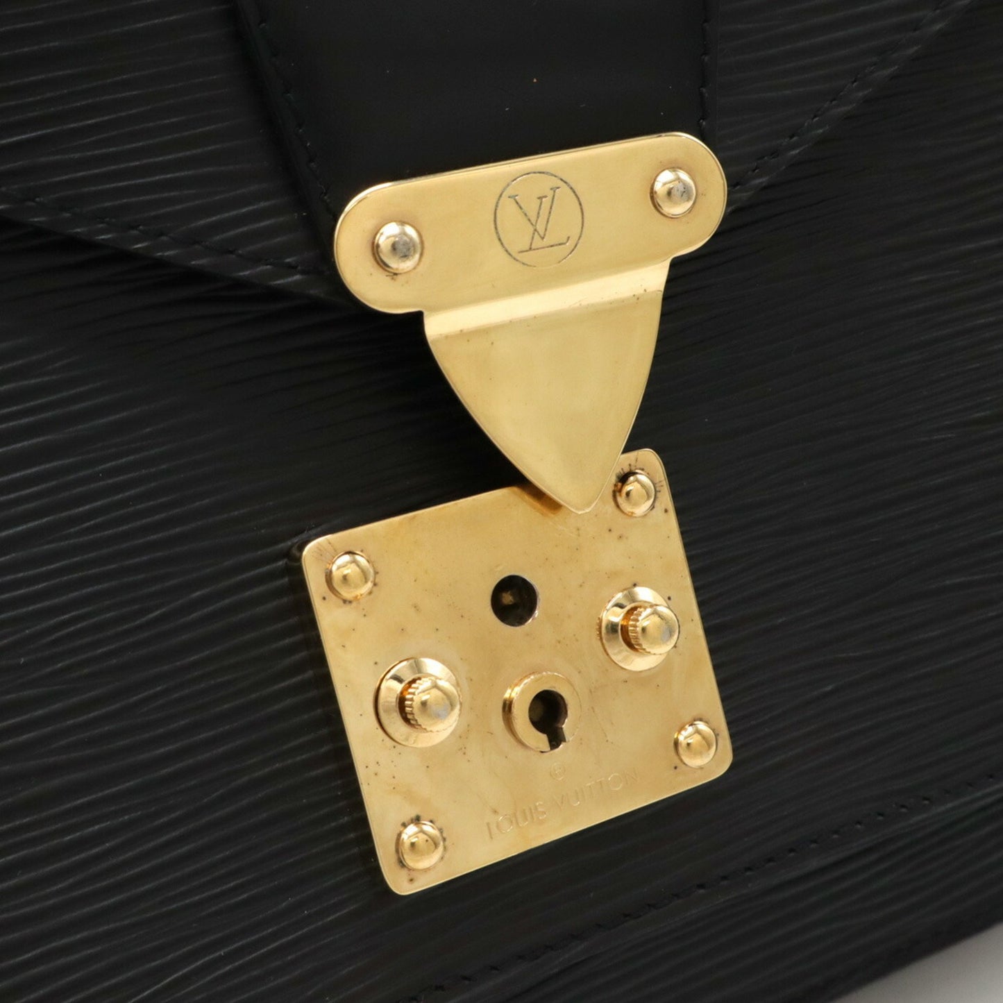 Louis Vuitton Monceau, Black, Leather, handbag