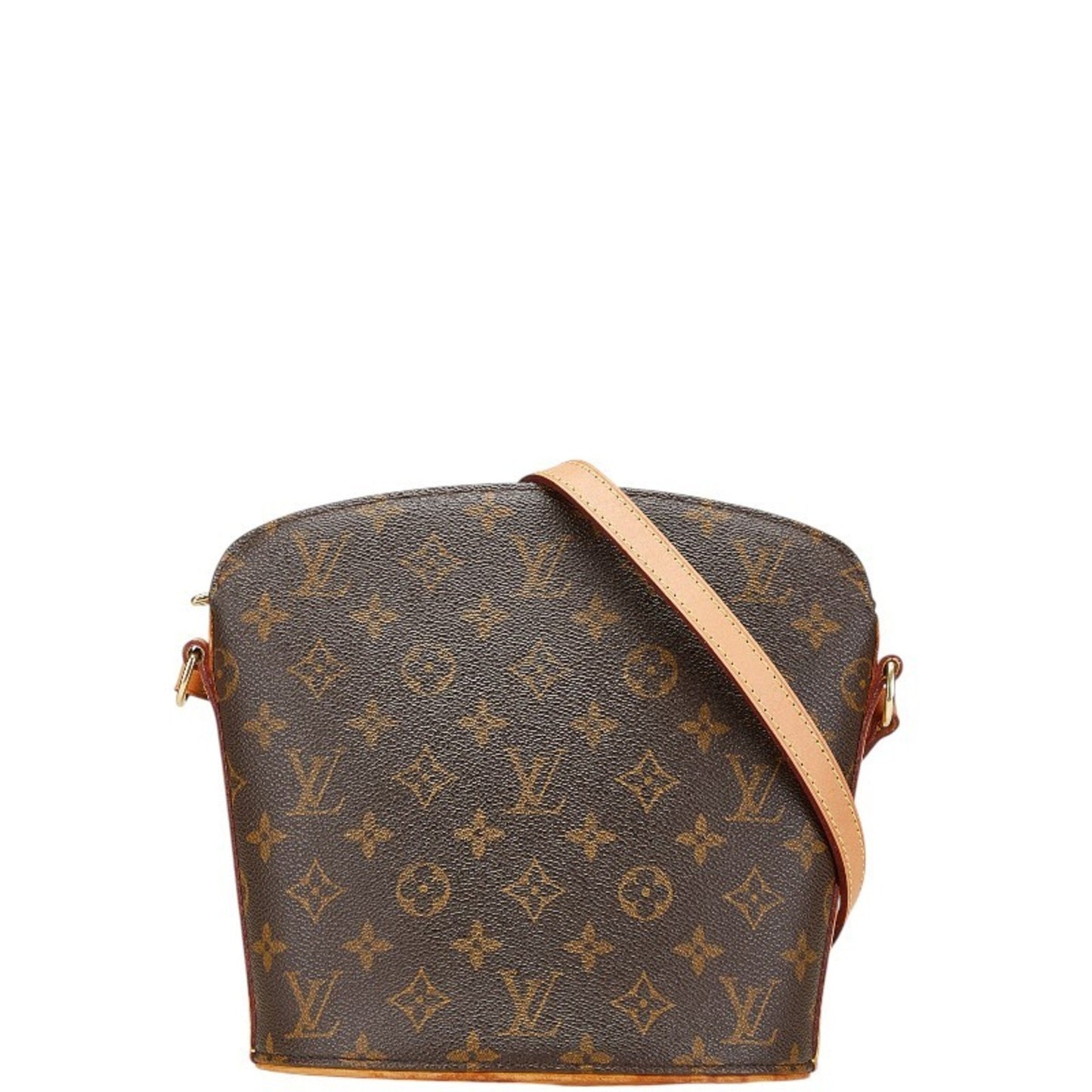 Louis Vuitton Drouot, Brown, Canvas, shoulder