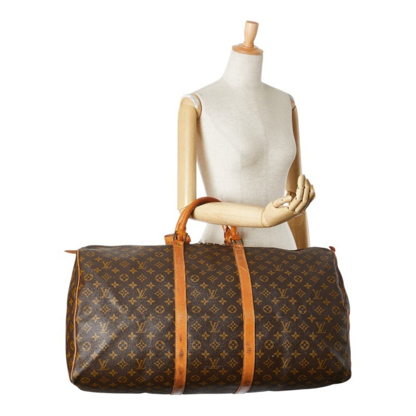 Louis Vuitton Keepall 60, Brown, Canvas, travel