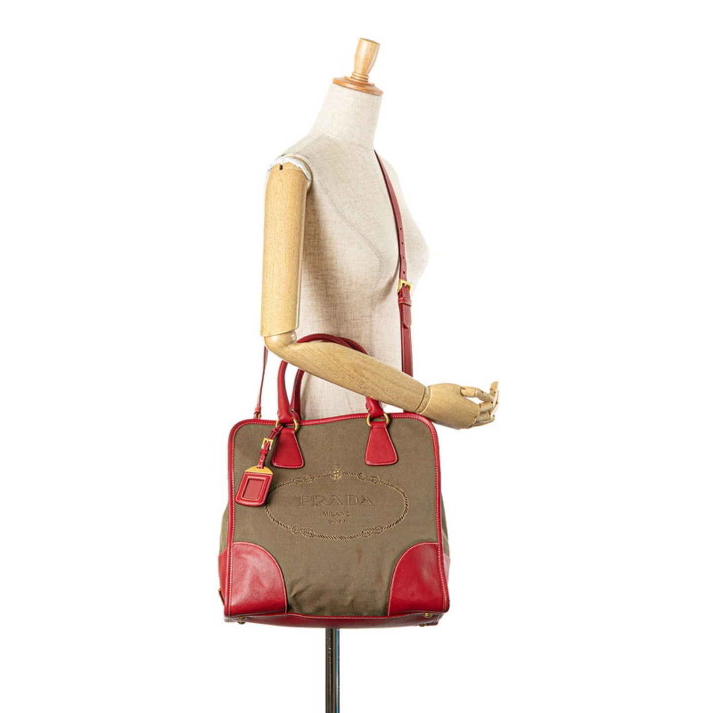 Prada Saffiano, Beige, Canvas, handbag