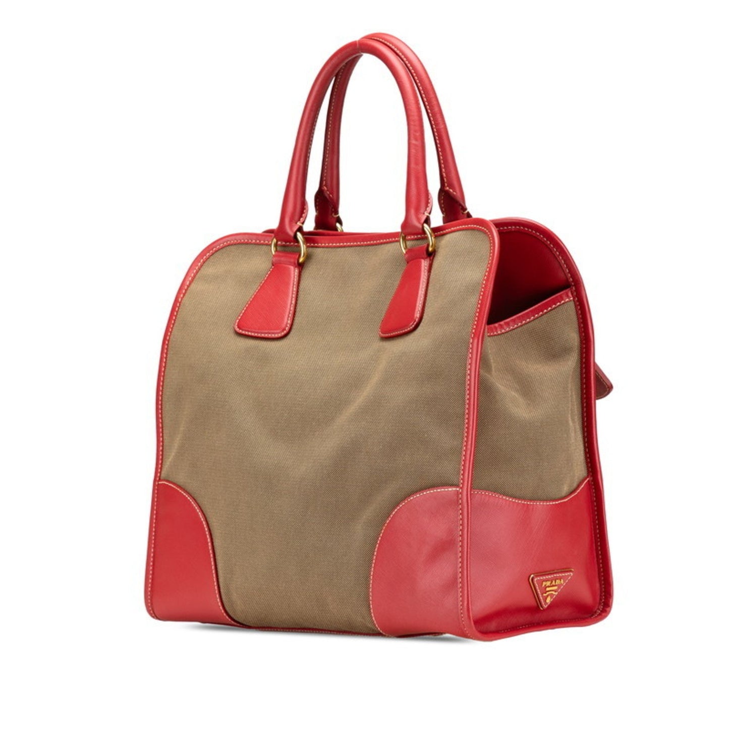 Prada Saffiano, Beige, Canvas, handbag