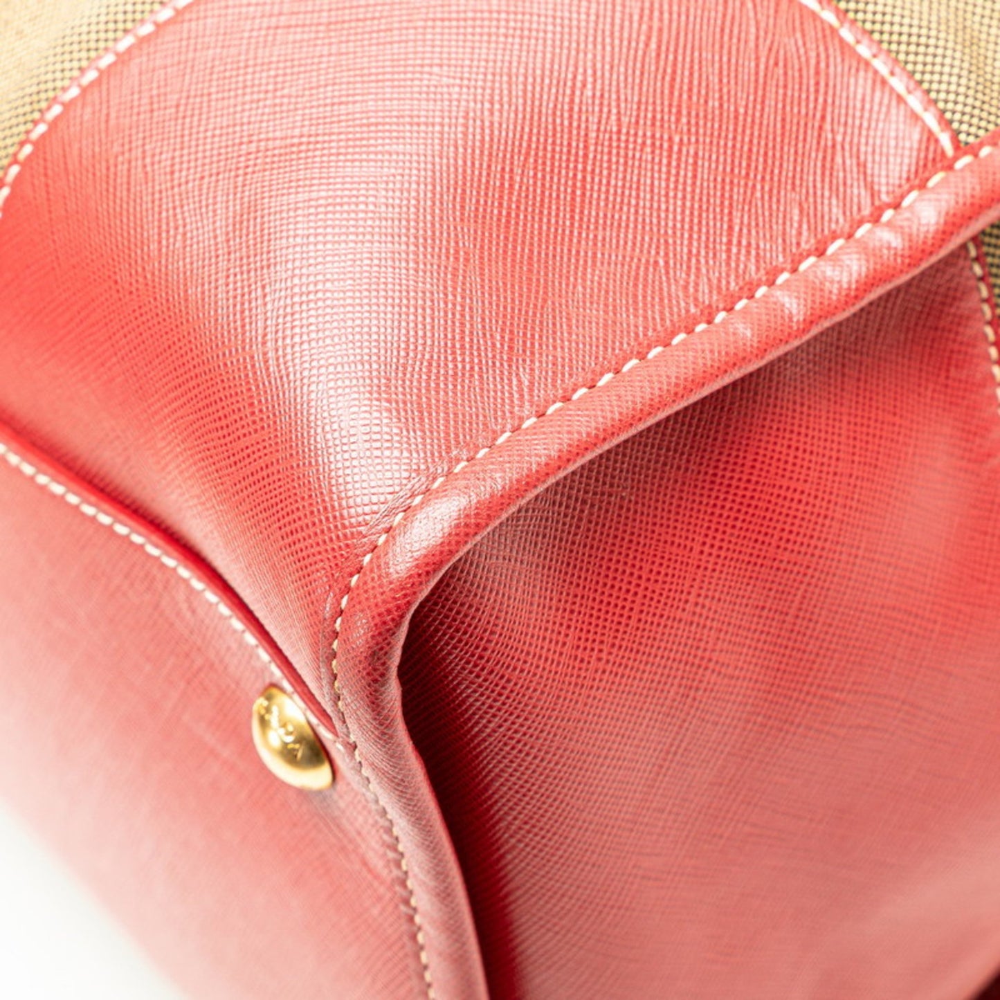 Prada Saffiano, Beige, Canvas, handbag