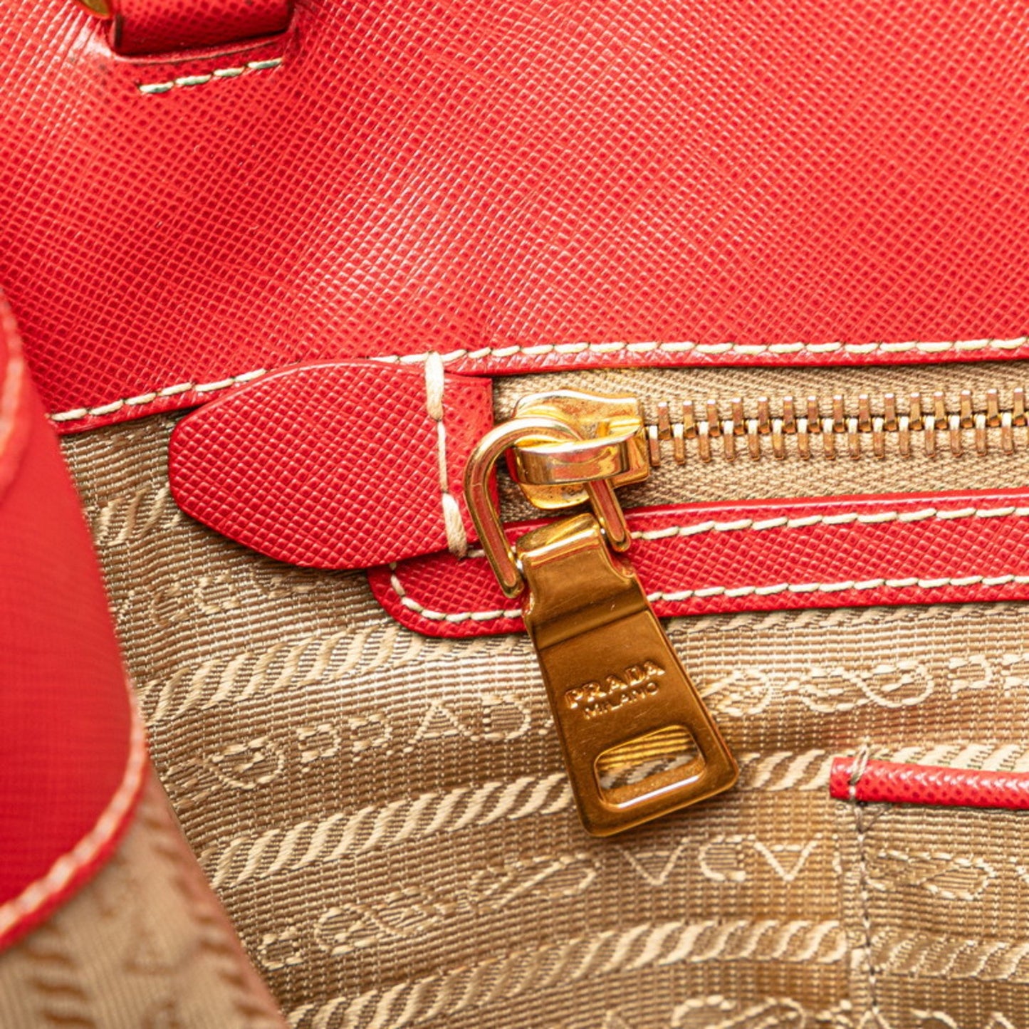 Prada Saffiano, Beige, Canvas, handbag