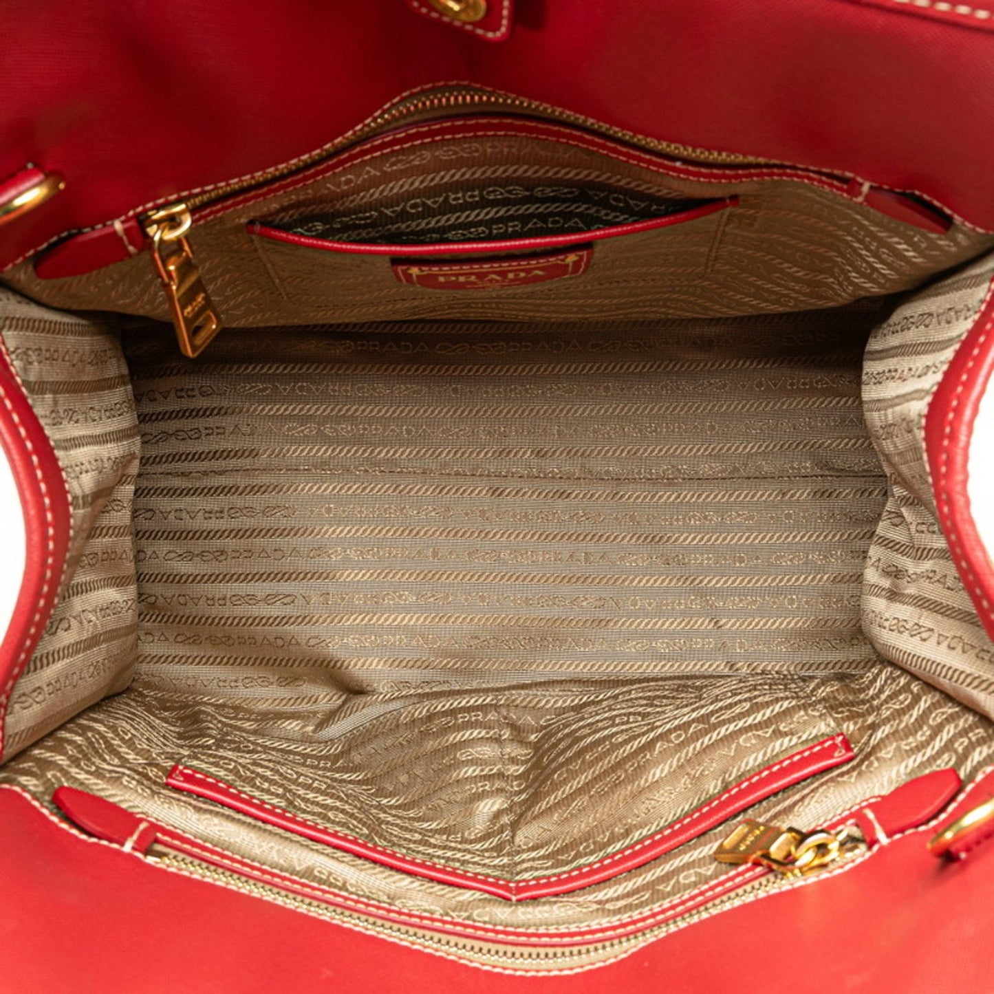 Prada Saffiano, Beige, Canvas, handbag