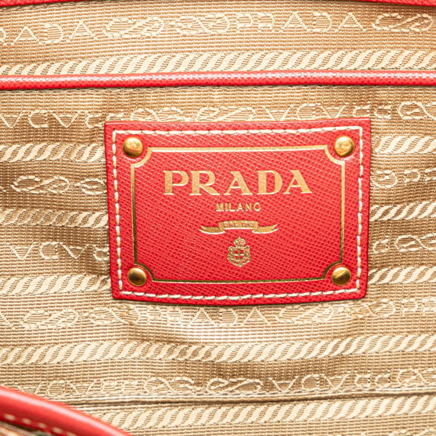 Prada Saffiano, Beige, Canvas, handbag