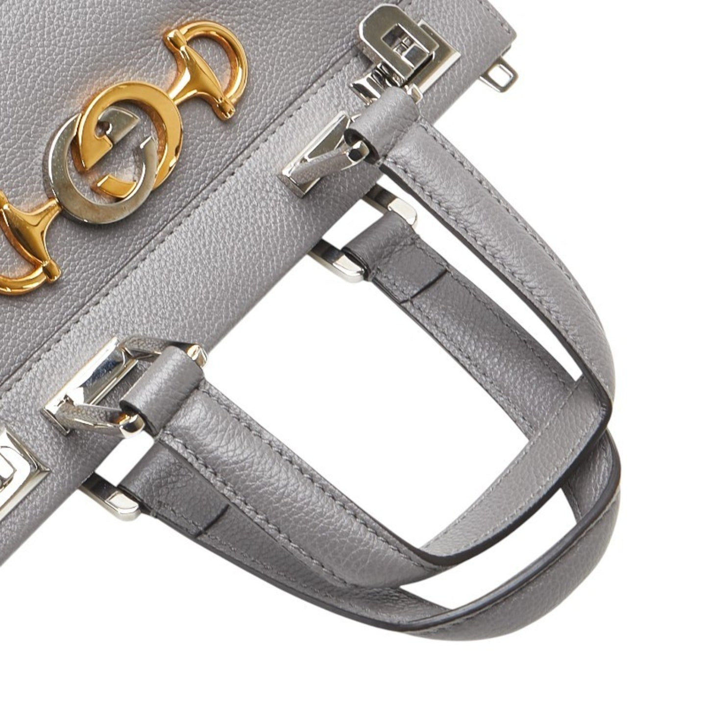 Gucci Zumi, Grey, Leather, handbag