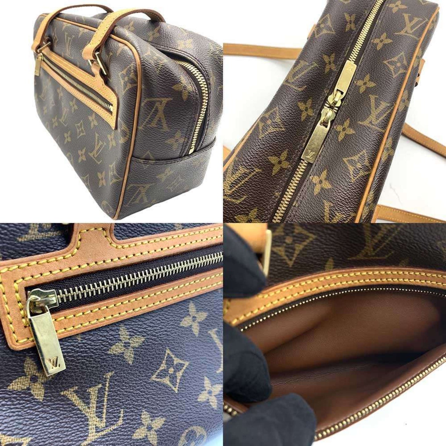 Louis Vuitton Cite, Brown, Canvas, shoulder