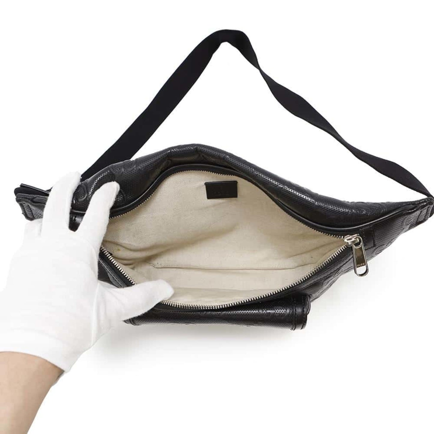 Gucci GG embossé, Black, Leather, shoulder