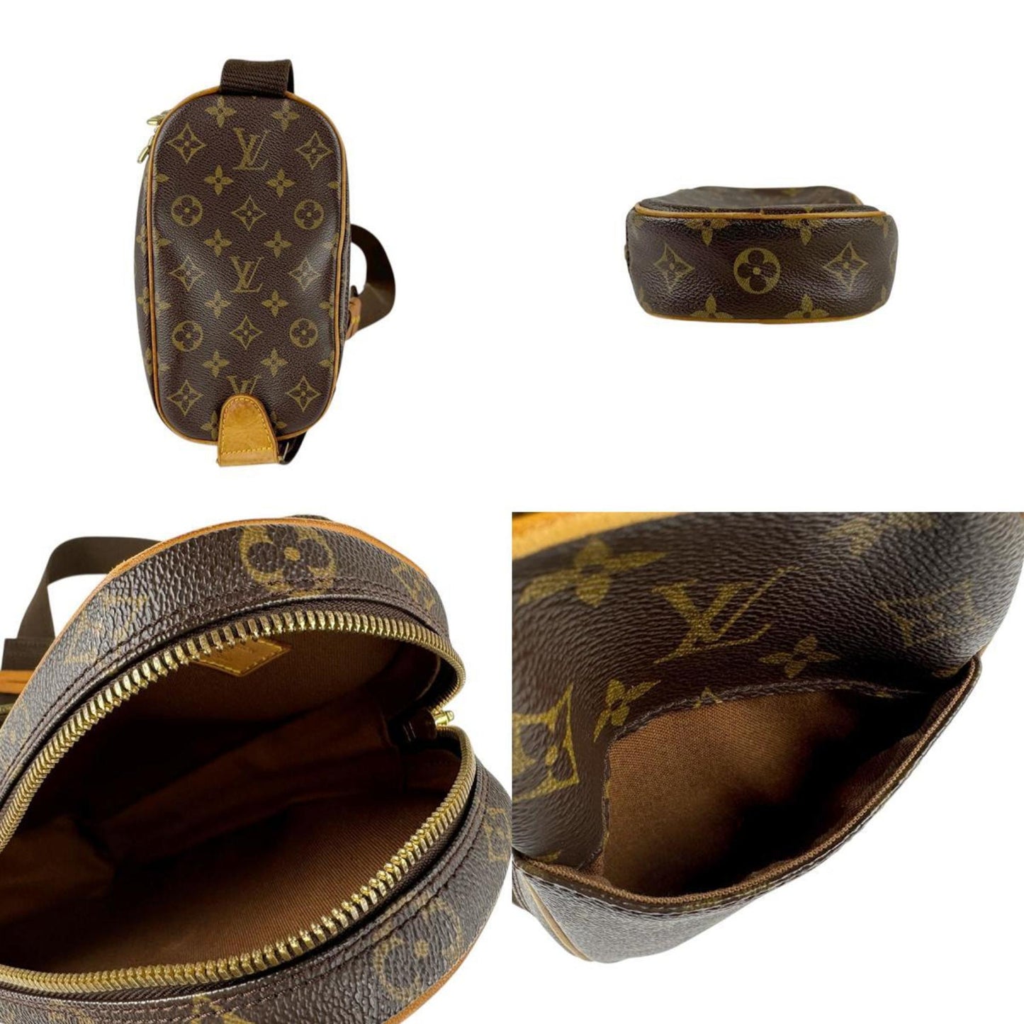 Louis Vuitton Pochette gange, Brown, Canvas, clutch