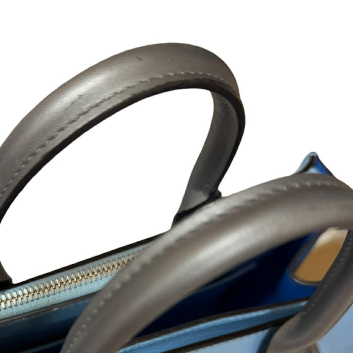 Louis Vuitton City steamer, Blue, Leather, handbag