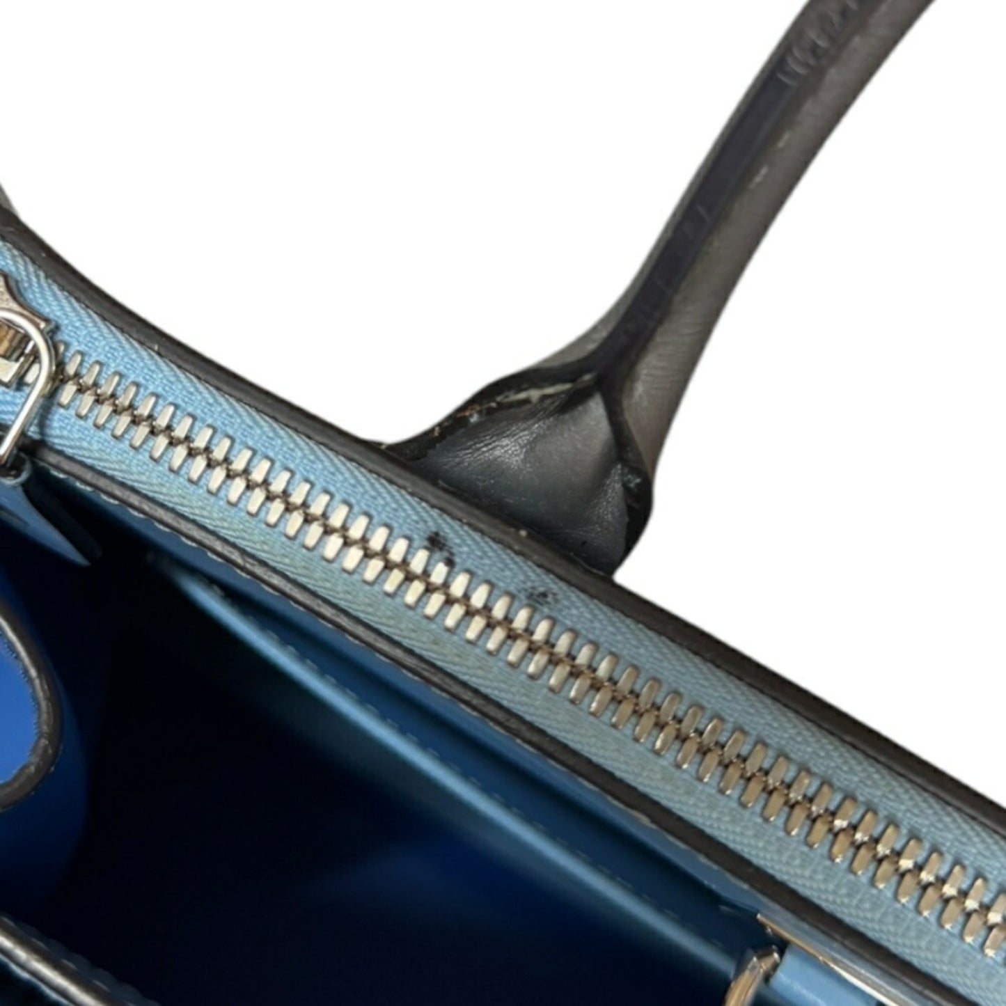 Louis Vuitton City steamer, Blue, Leather, handbag
