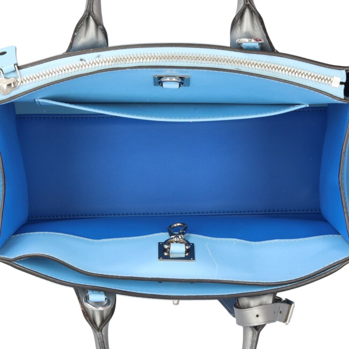 Louis Vuitton City steamer, Blue, Leather, handbag