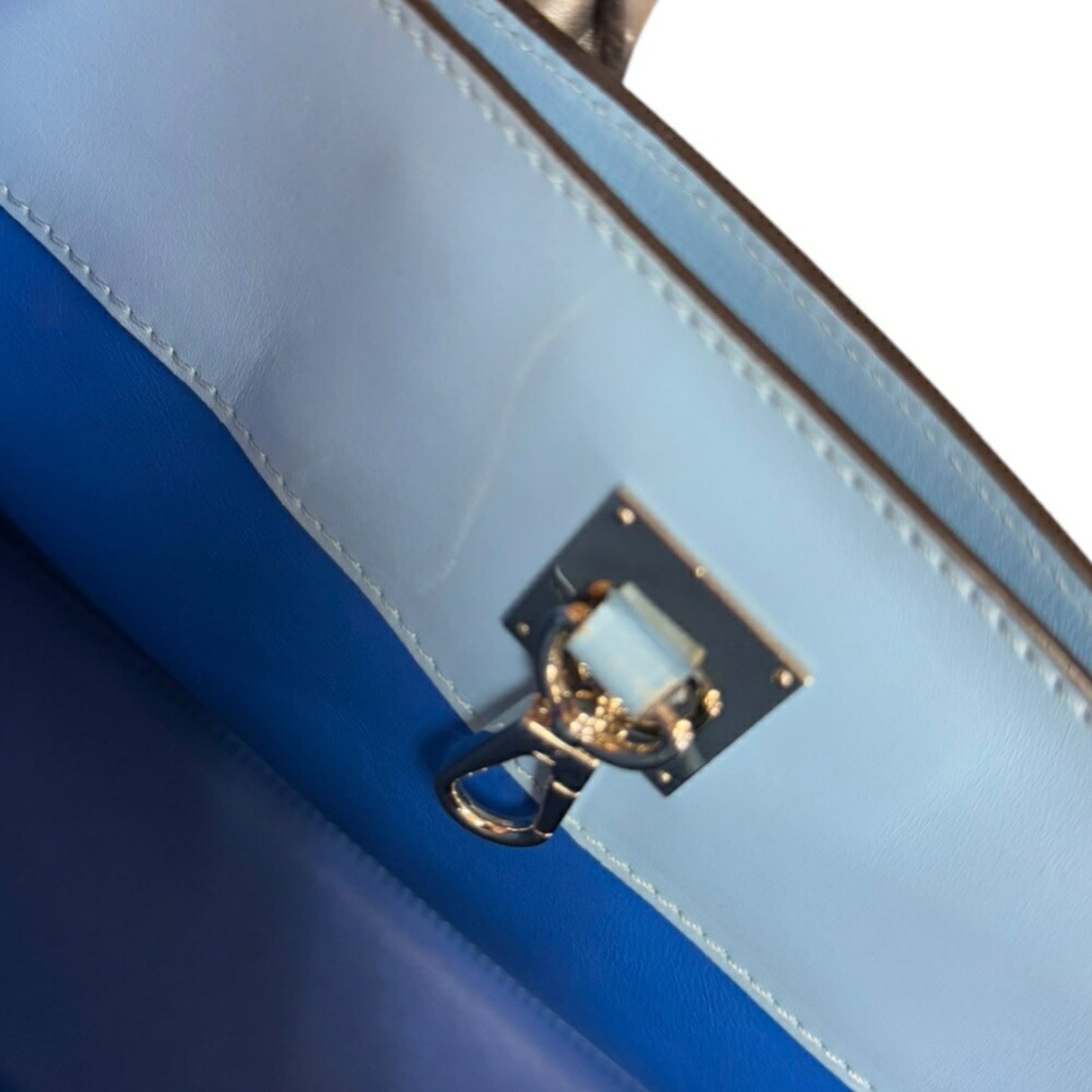 Louis Vuitton City steamer, Blue, Leather, handbag