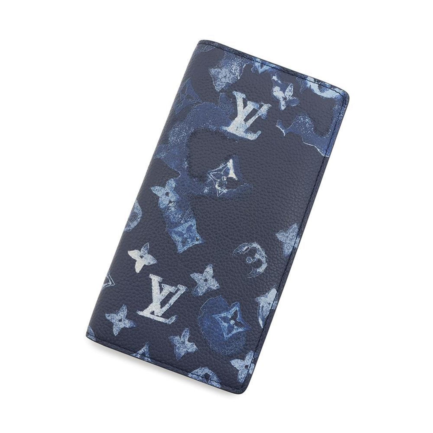 Louis Vuitton Brazza, Blue, Canvas, wallet