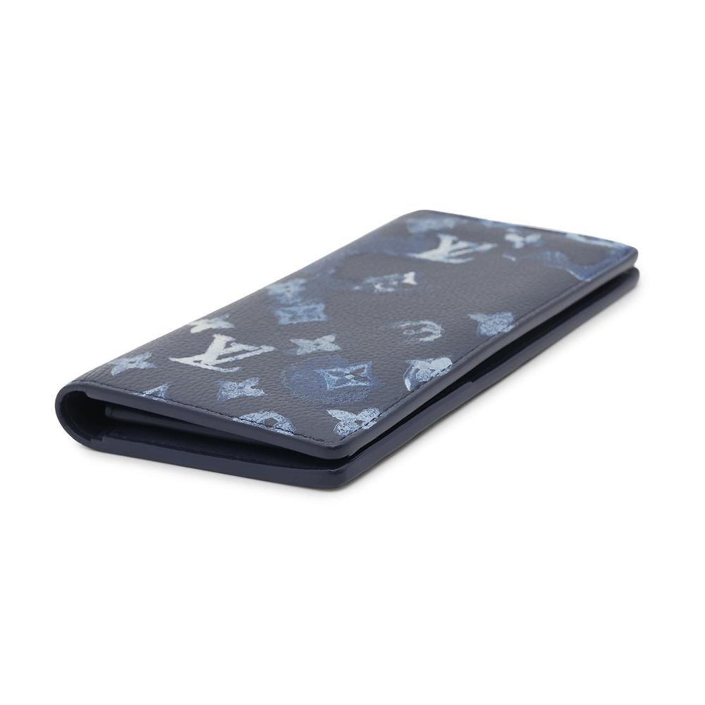 Louis Vuitton Brazza, Blue, Canvas, wallet