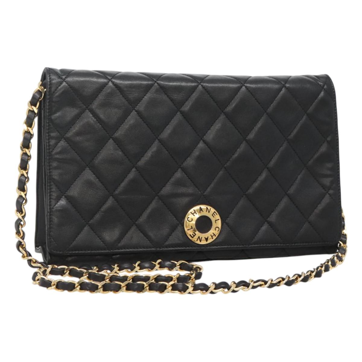 Chanel Matelassé, Black, Leather, shoulder
