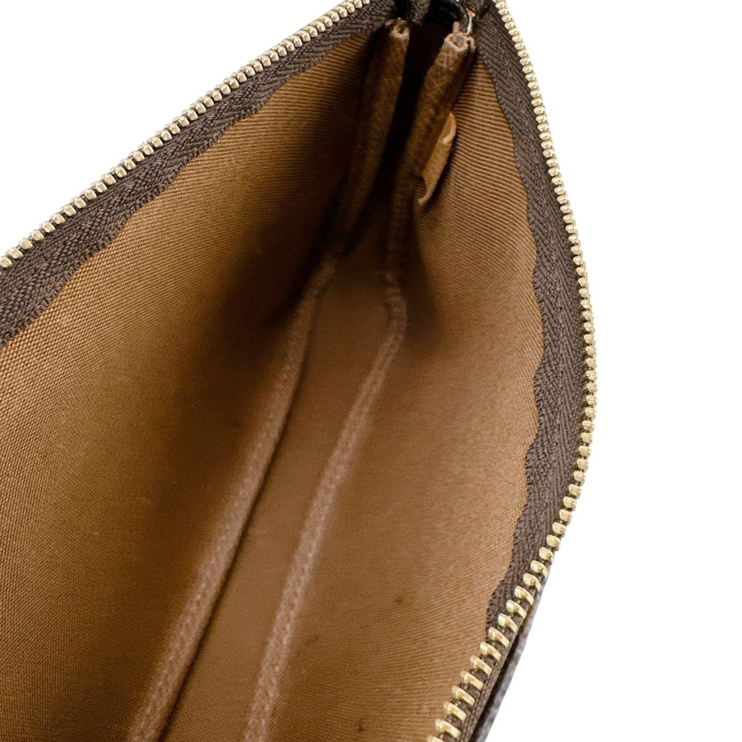 Louis Vuitton Pochette Accessoire, Brown, Canvas, clutch