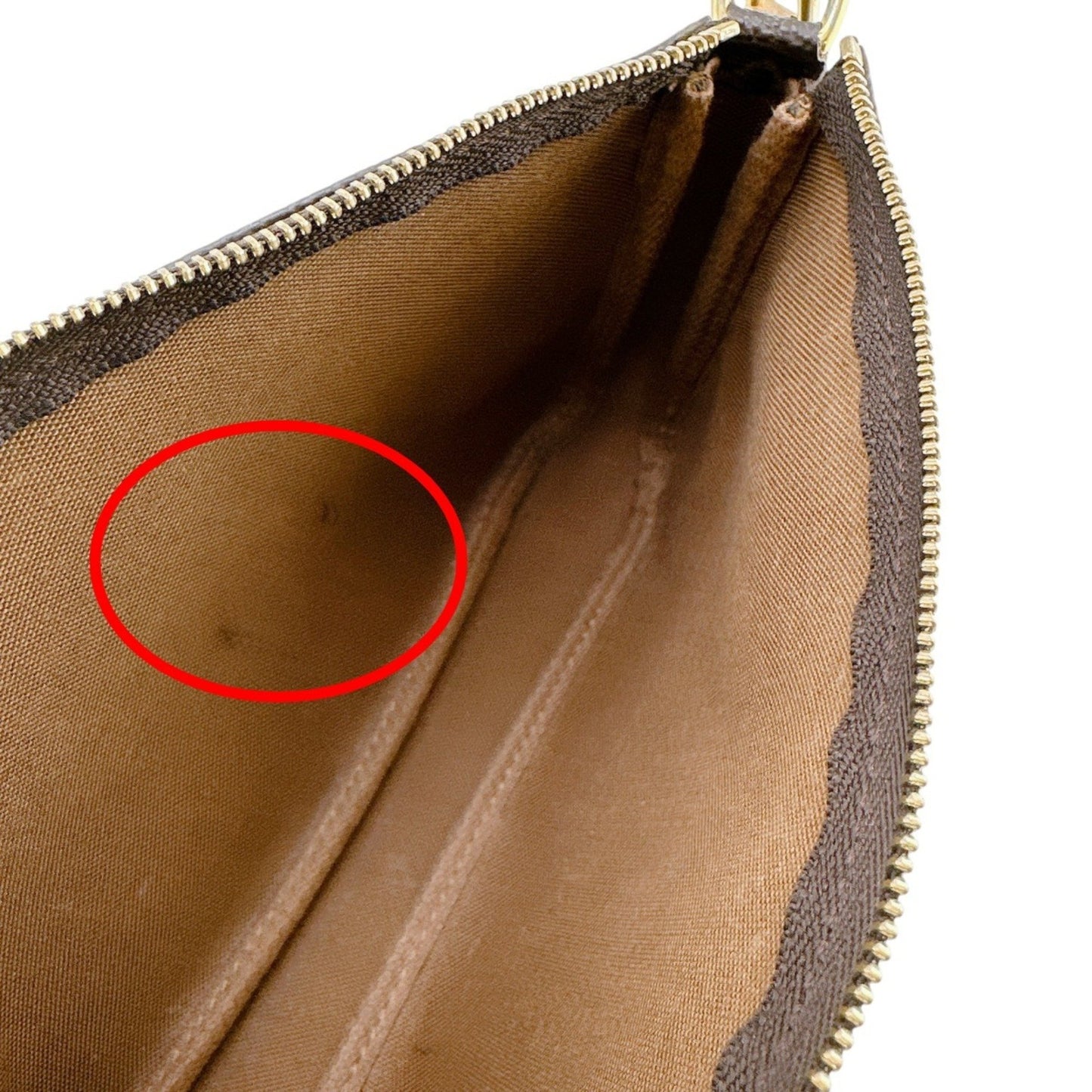 Louis Vuitton Pochette Accessoire, Brown, Canvas, clutch