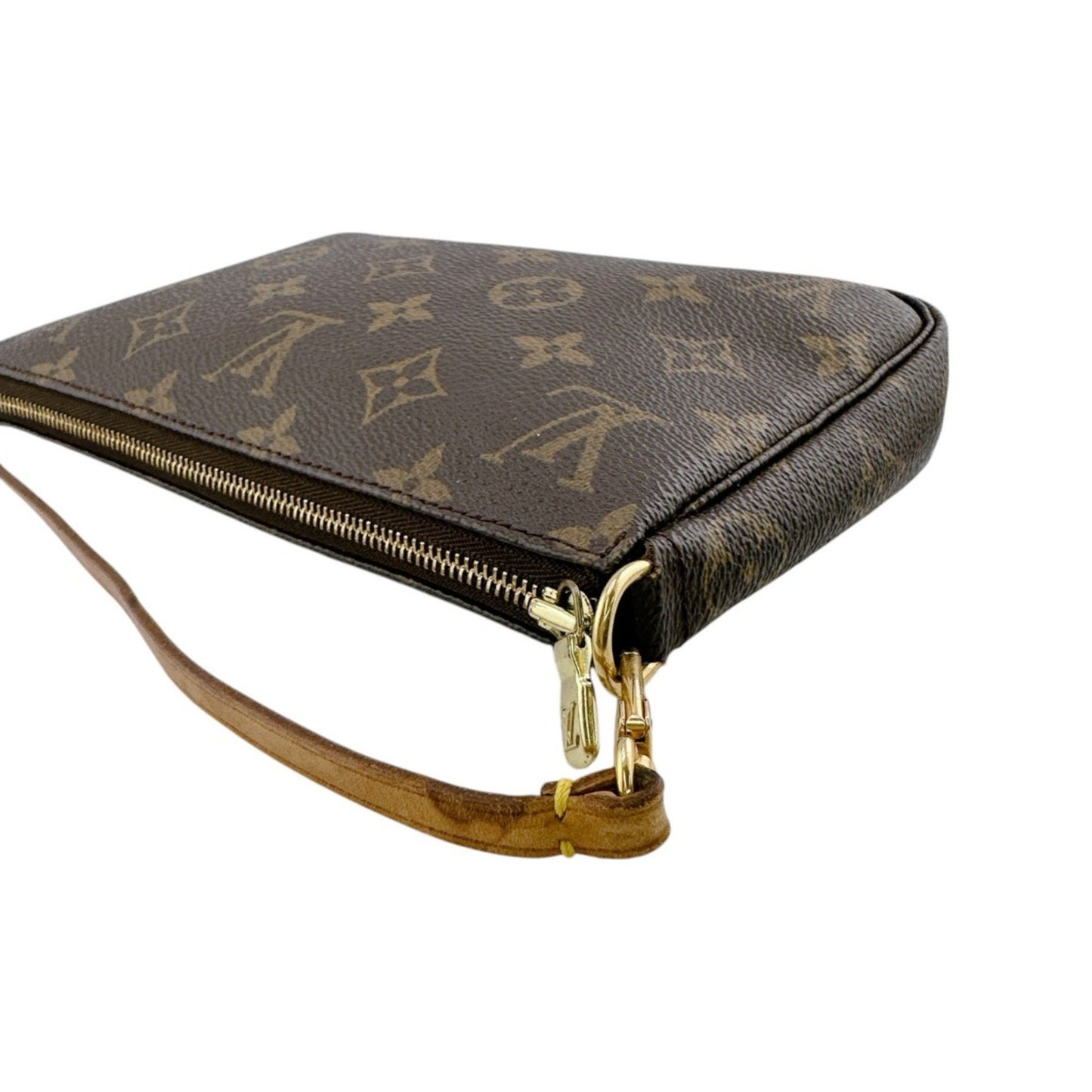 Louis Vuitton Pochette Accessoire, Brown, Canvas, clutch