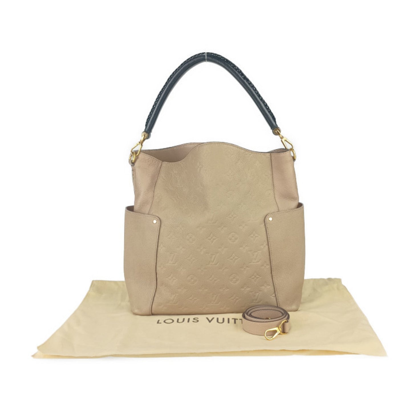 Louis Vuitton Bagatelle, Beige, Leather, tote