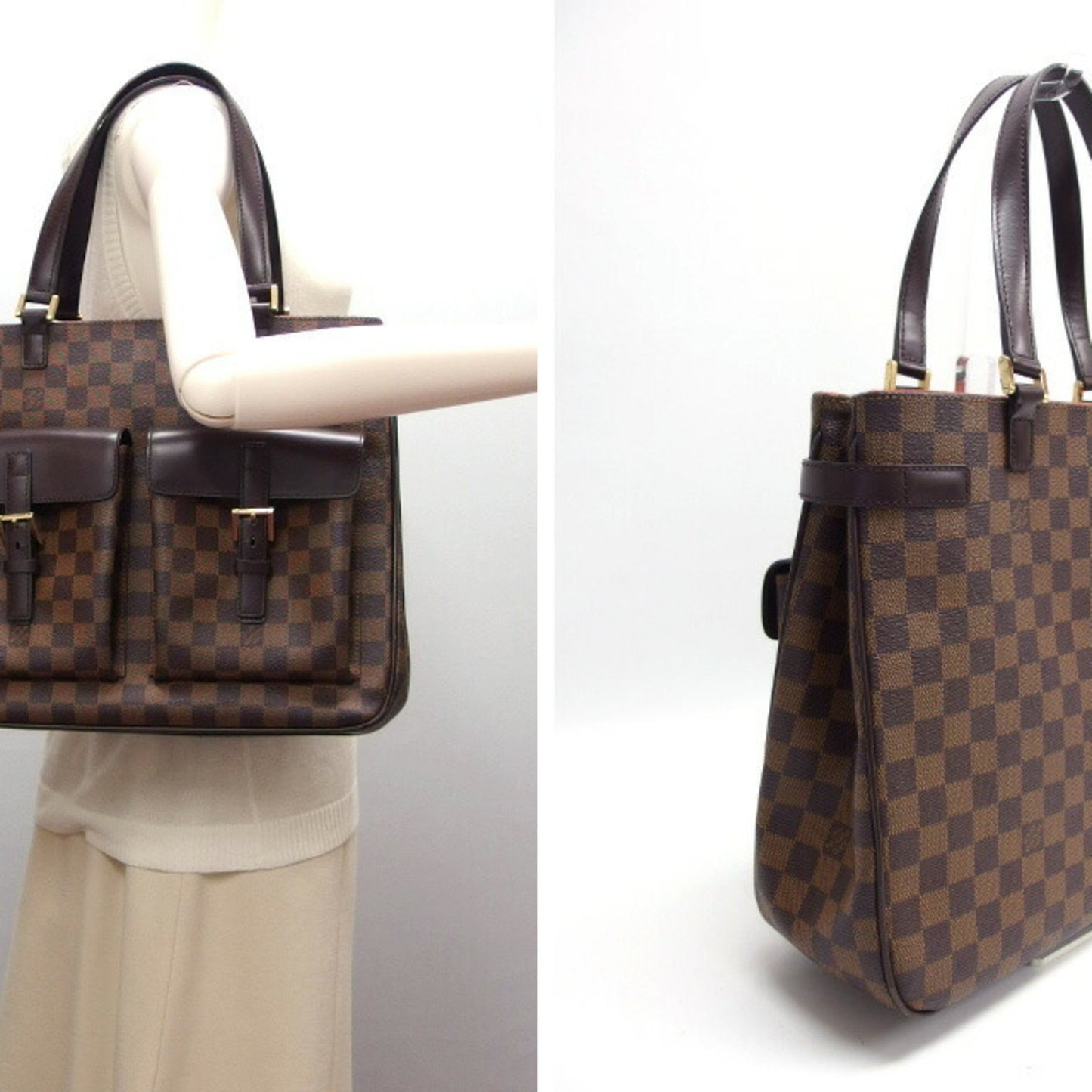 Louis Vuitton Uzes, Brown, Canvas, tote
