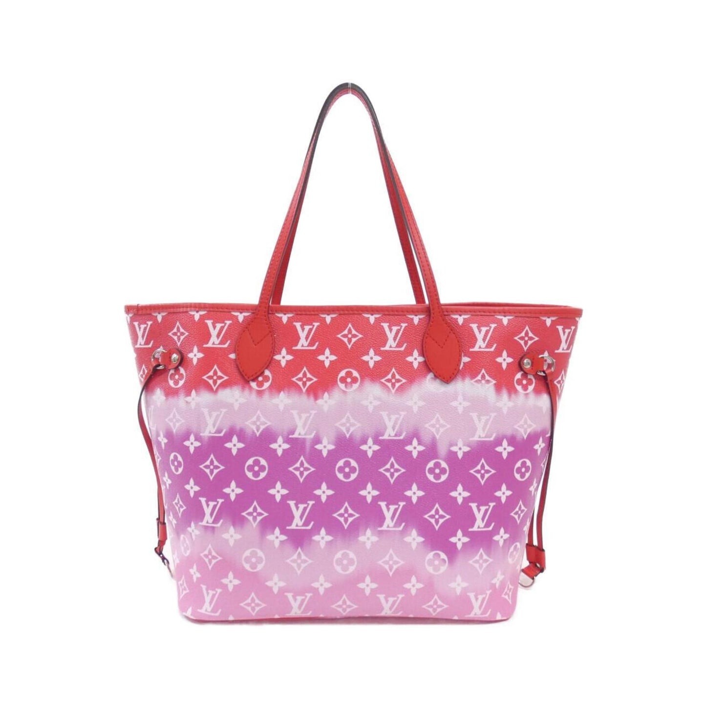 Louis Vuitton Neverfull MM, Red, Canvas, tote