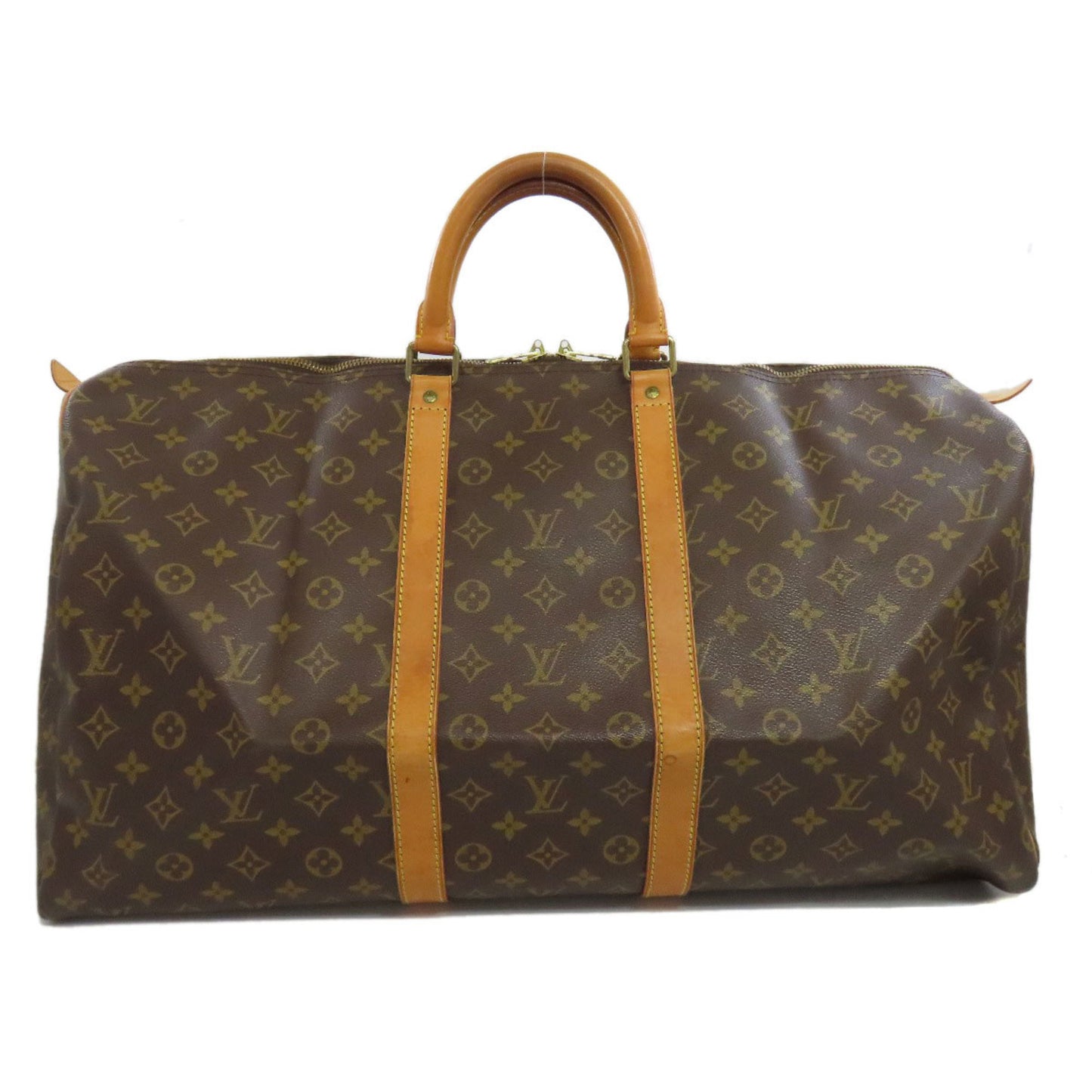 Louis Vuitton Keepall 55, Brown, Canvas, travel