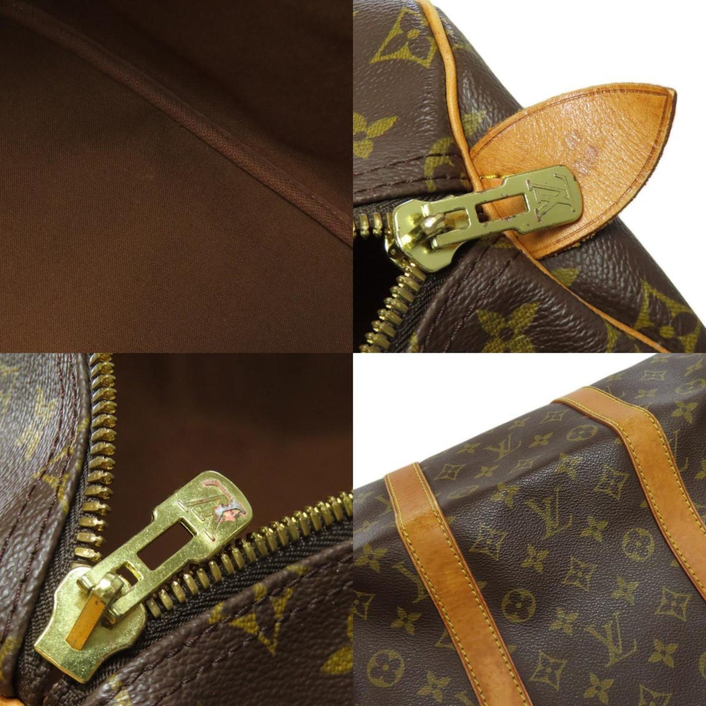 Louis Vuitton Keepall 55, Brown, Canvas, travel