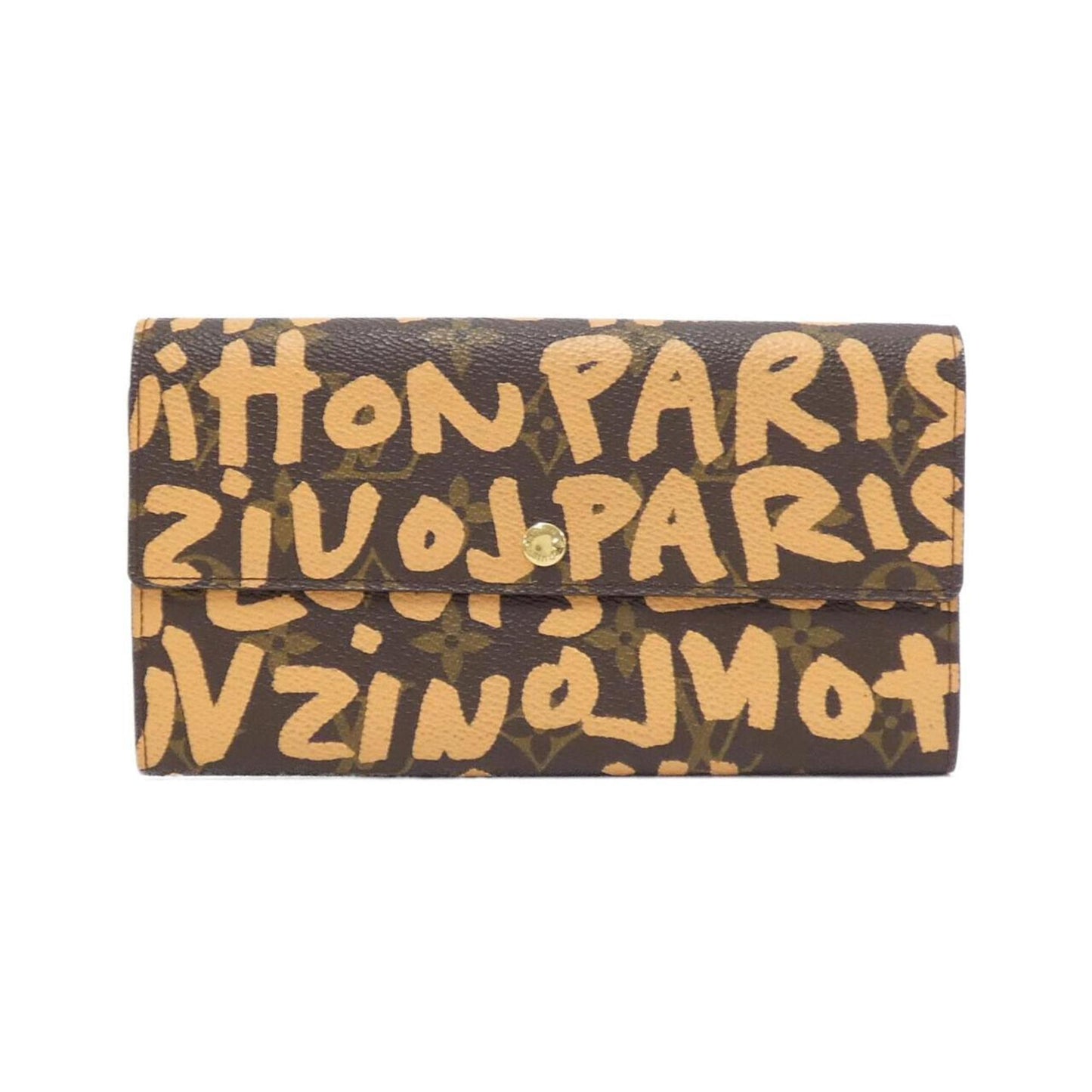 Louis Vuitton Porte Monnaie Credit, Brown, Canvas, wallet