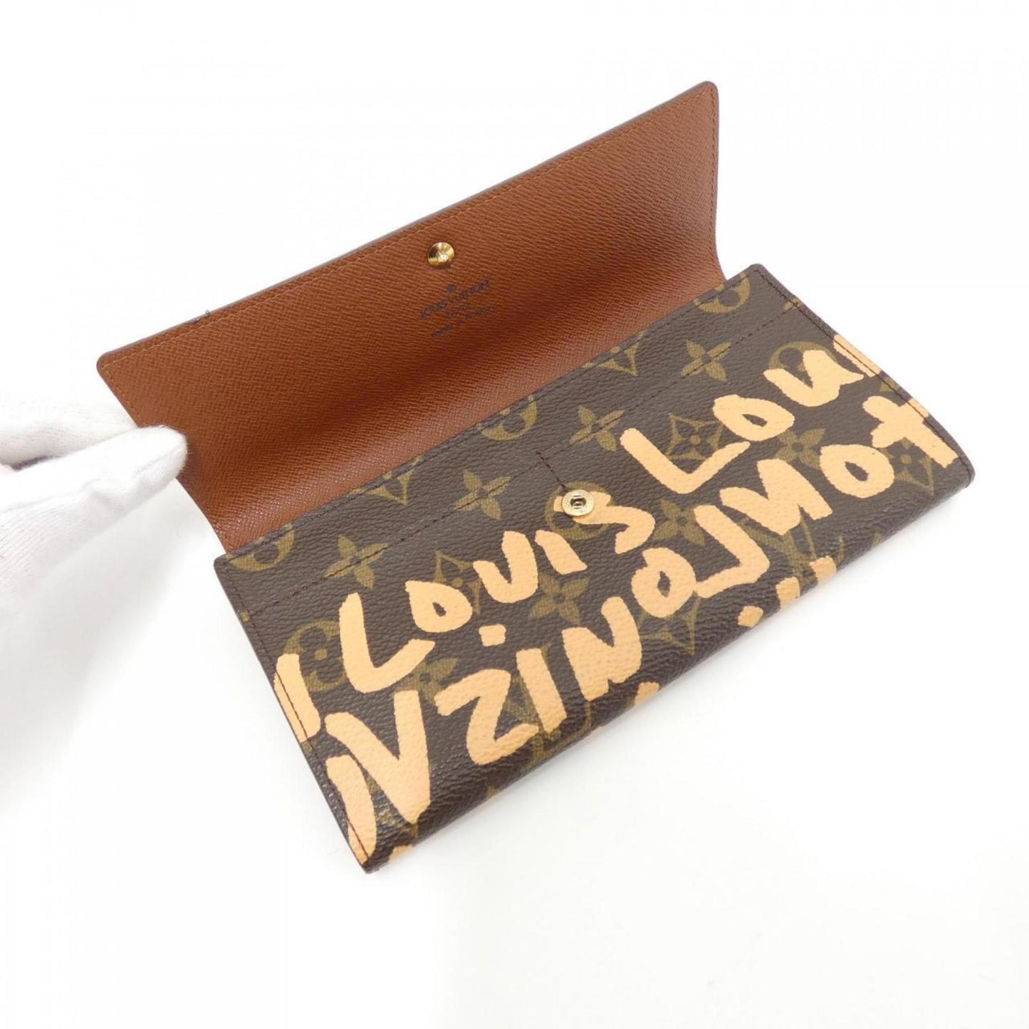 Louis Vuitton Porte Monnaie Credit, Brown, Canvas, wallet