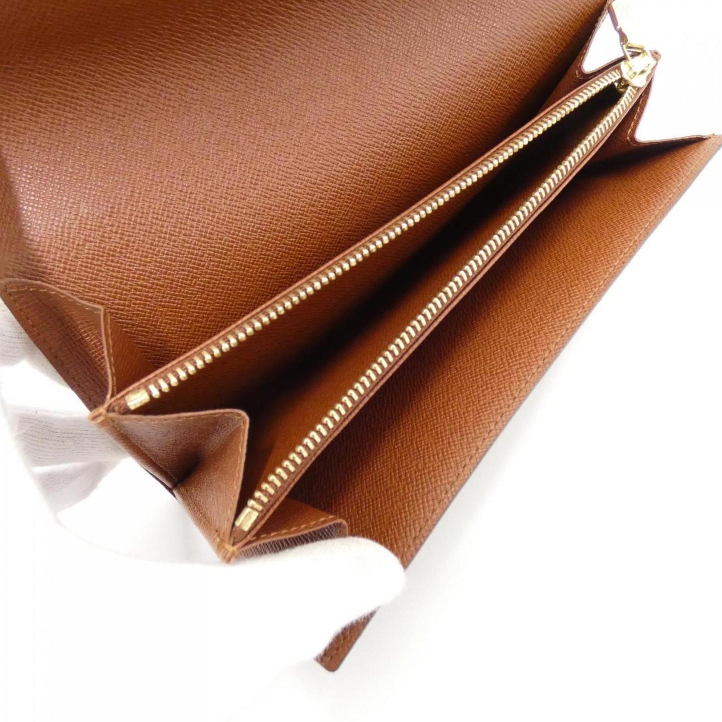 Louis Vuitton Porte Monnaie Credit, Brown, Canvas, wallet