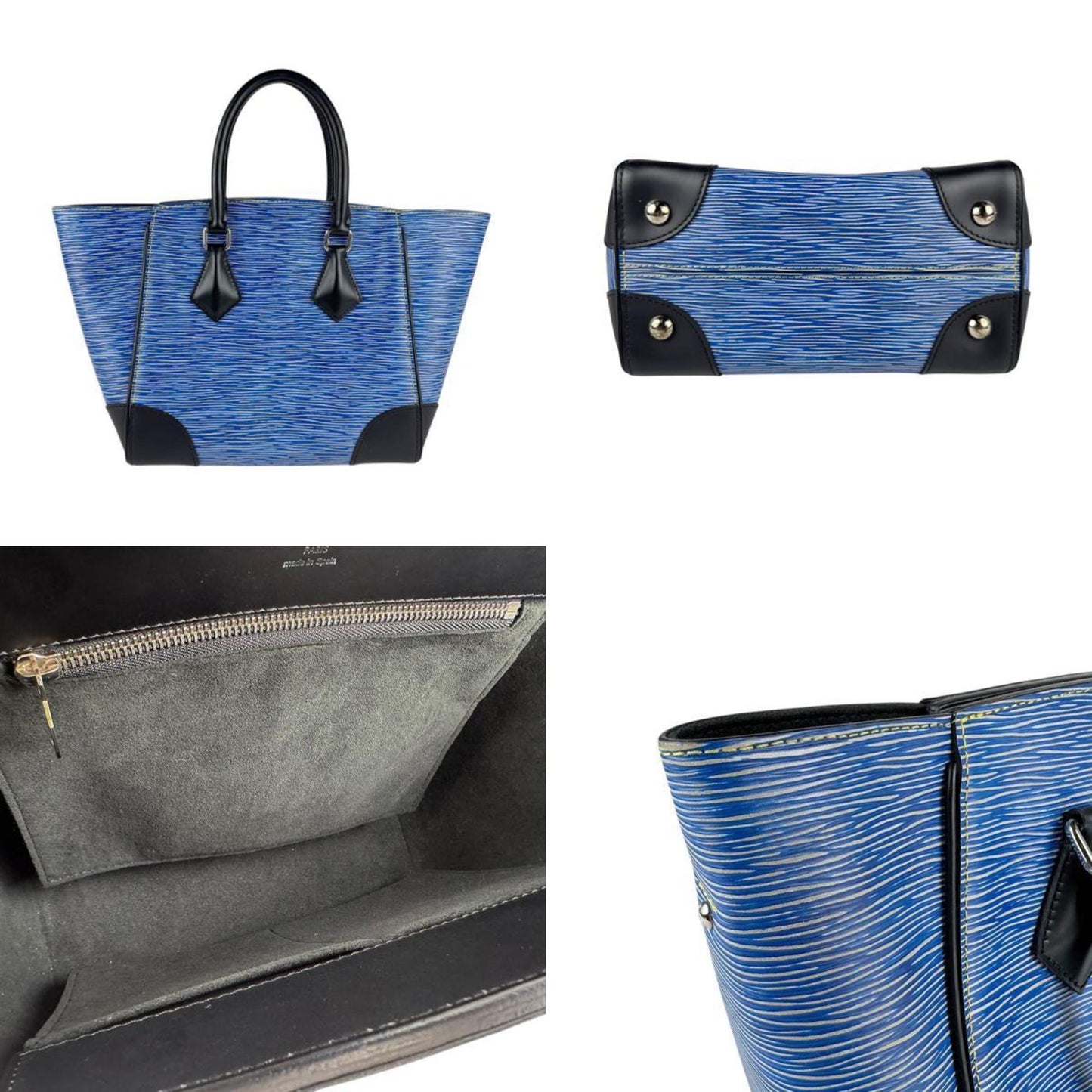 Louis Vuitton Phenix, Blue, Leather, handbag
