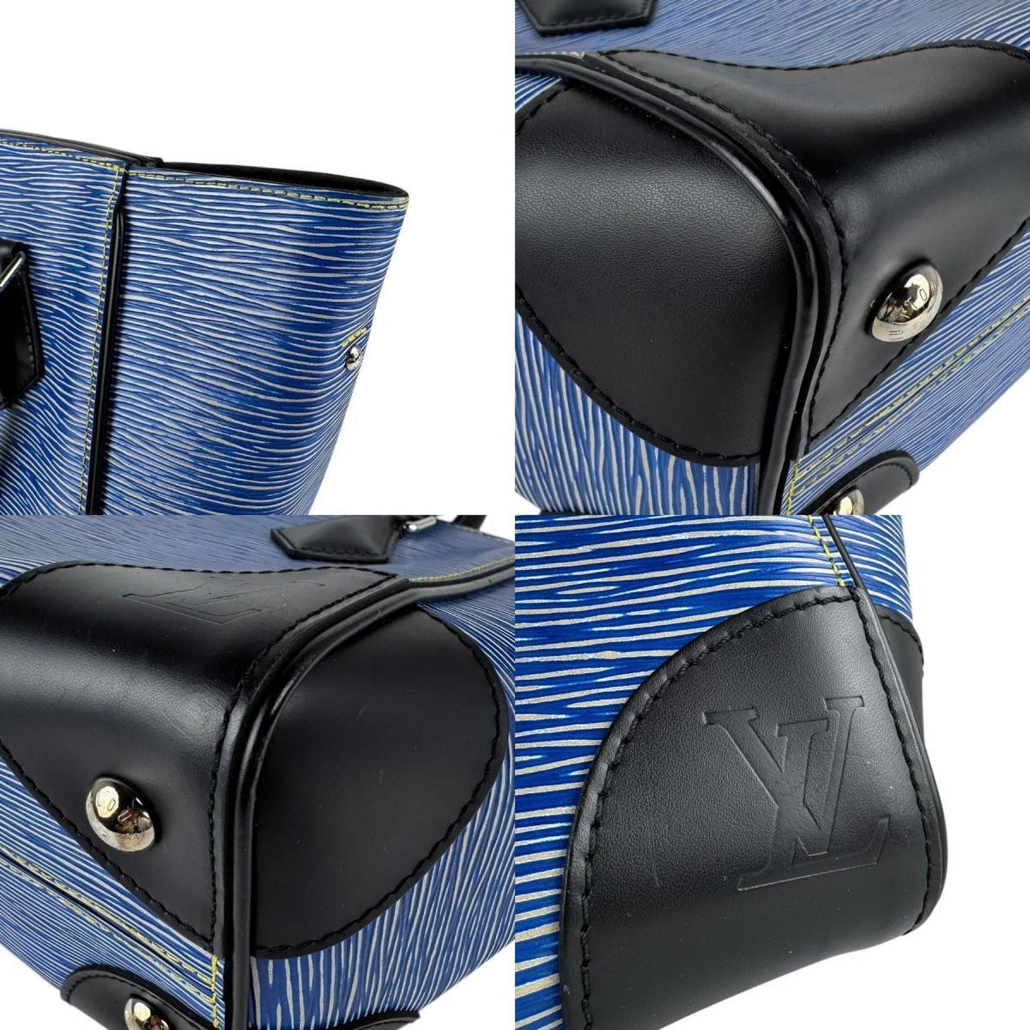 Louis Vuitton Phenix, Blue, Leather, handbag