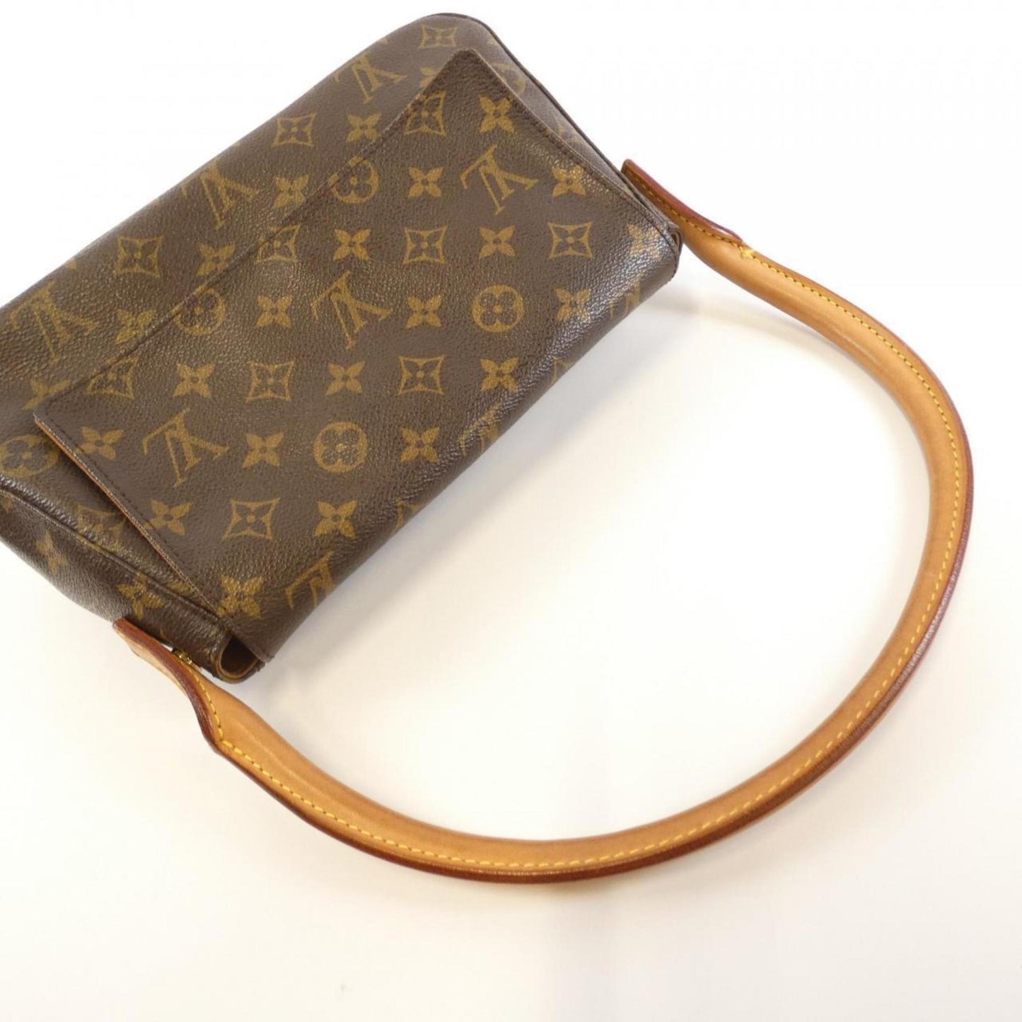 Louis Vuitton Mini looping, Brown, Canvas, shoulder