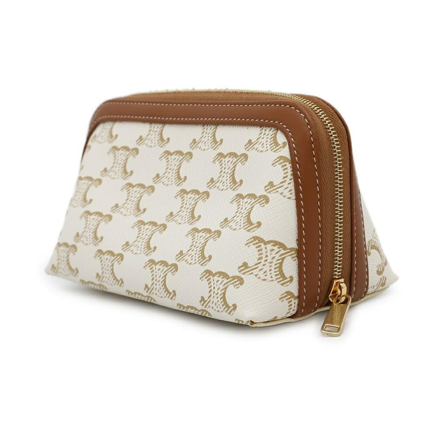 Céline Triomphe, Brown, Canvas, clutch