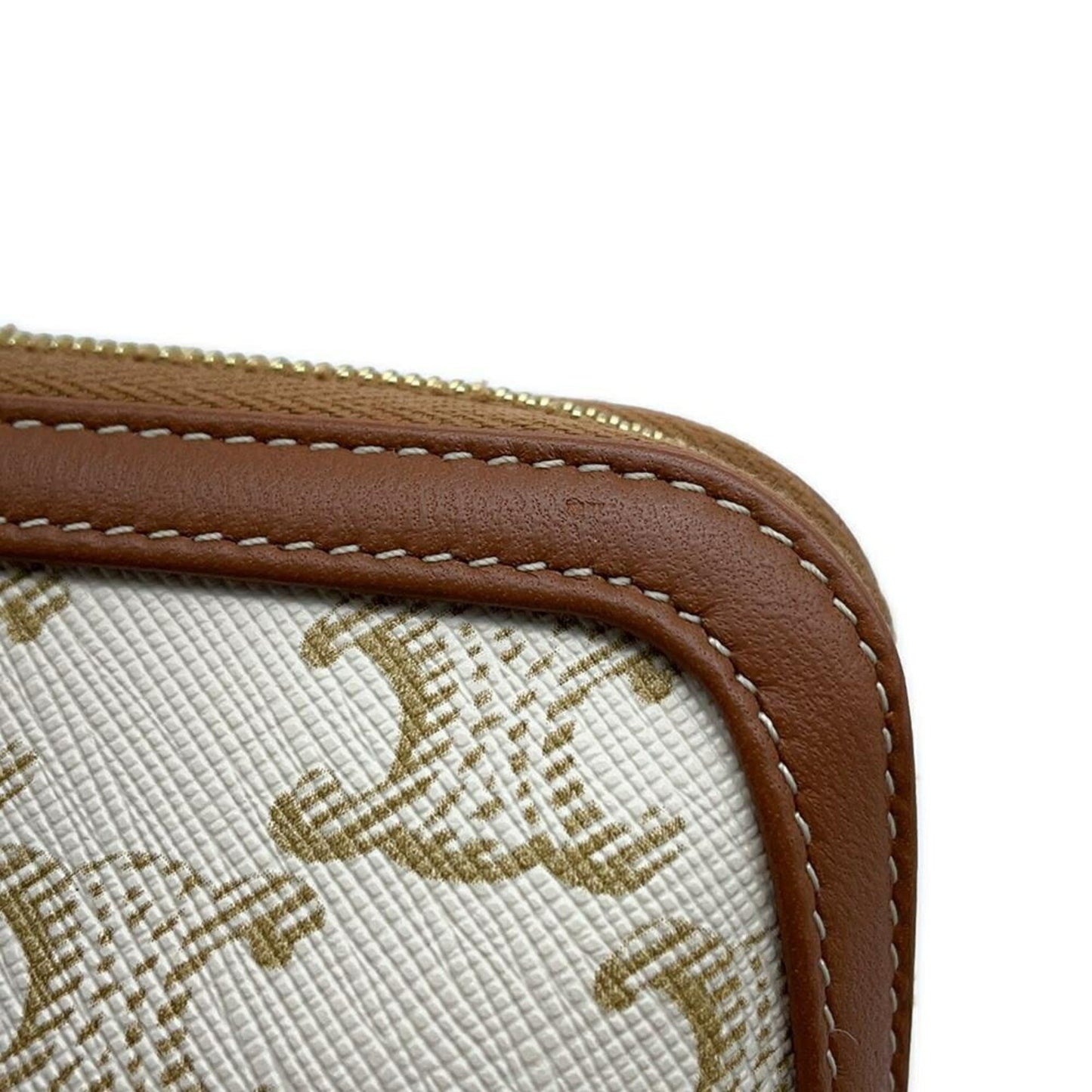 Céline Triomphe, Brown, Canvas, clutch