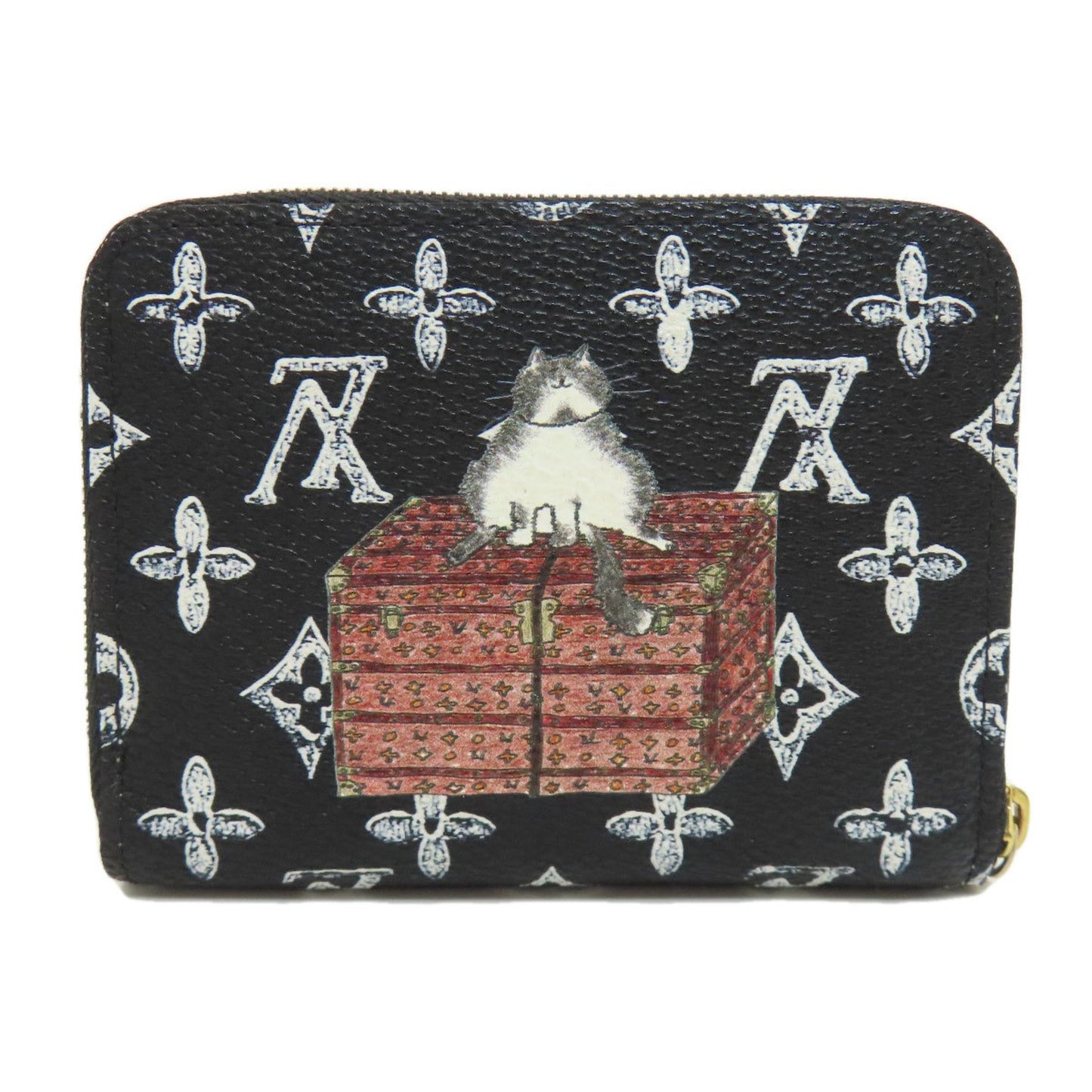 Louis Vuitton Zippy coin purse, Black, Canvas, wallet