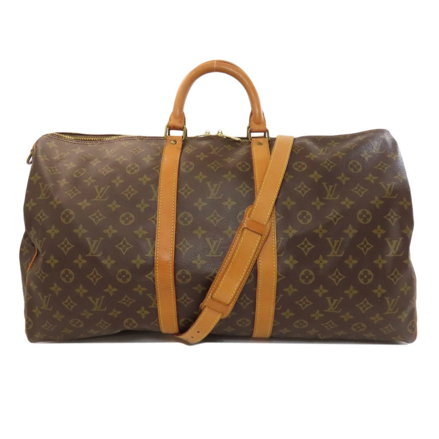 Louis Vuitton Keepall Bandouliere 55, Brown, Canvas, travel