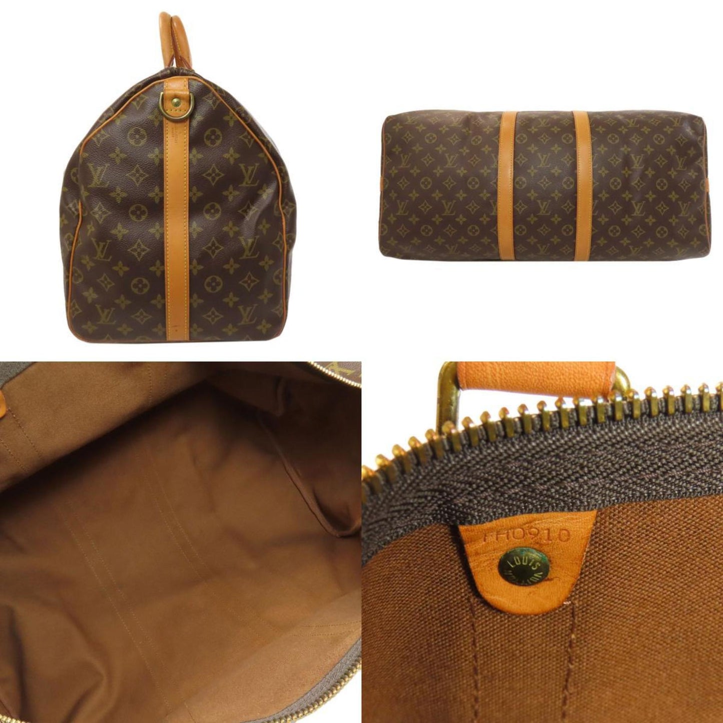 Louis Vuitton Keepall Bandouliere 55, Brown, Canvas, travel