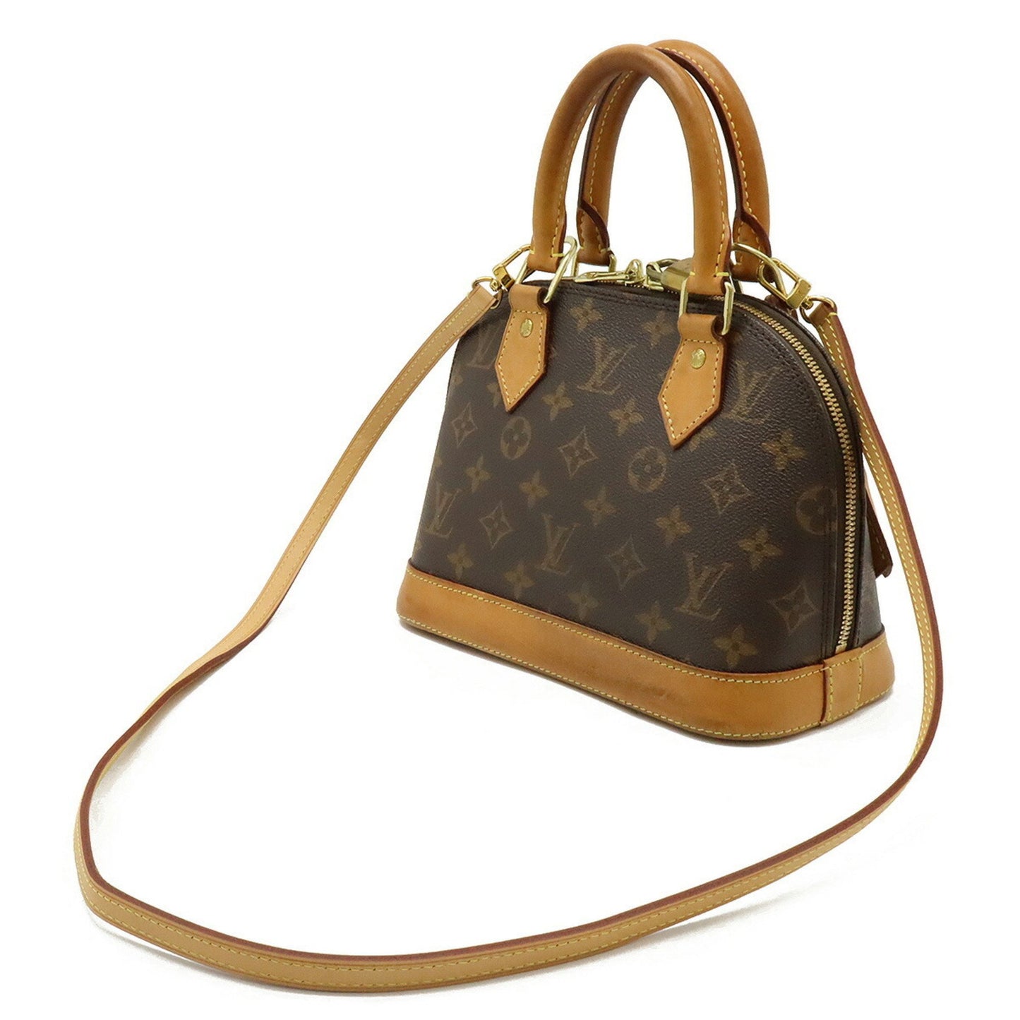Louis Vuitton Alma BB, Brown, Canvas, handbag