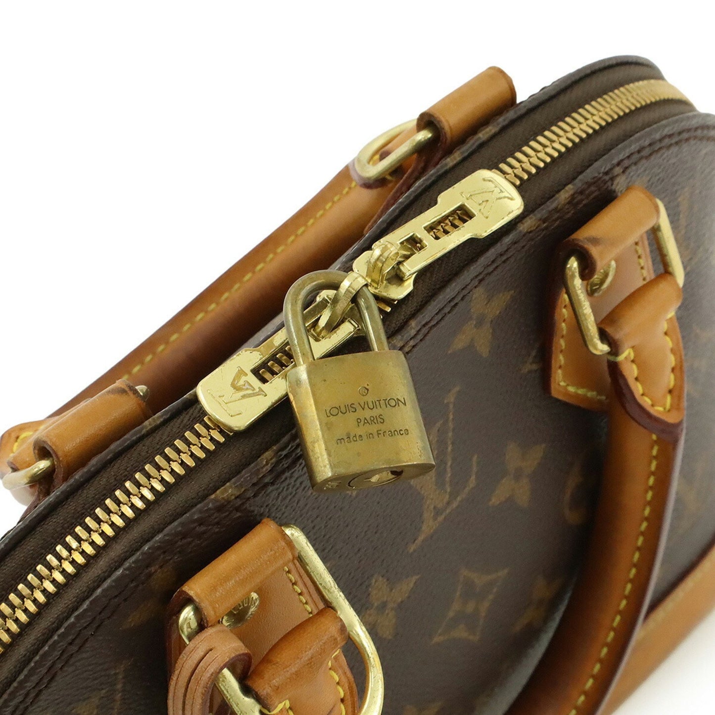 Louis Vuitton Alma BB, Brown, Canvas, handbag