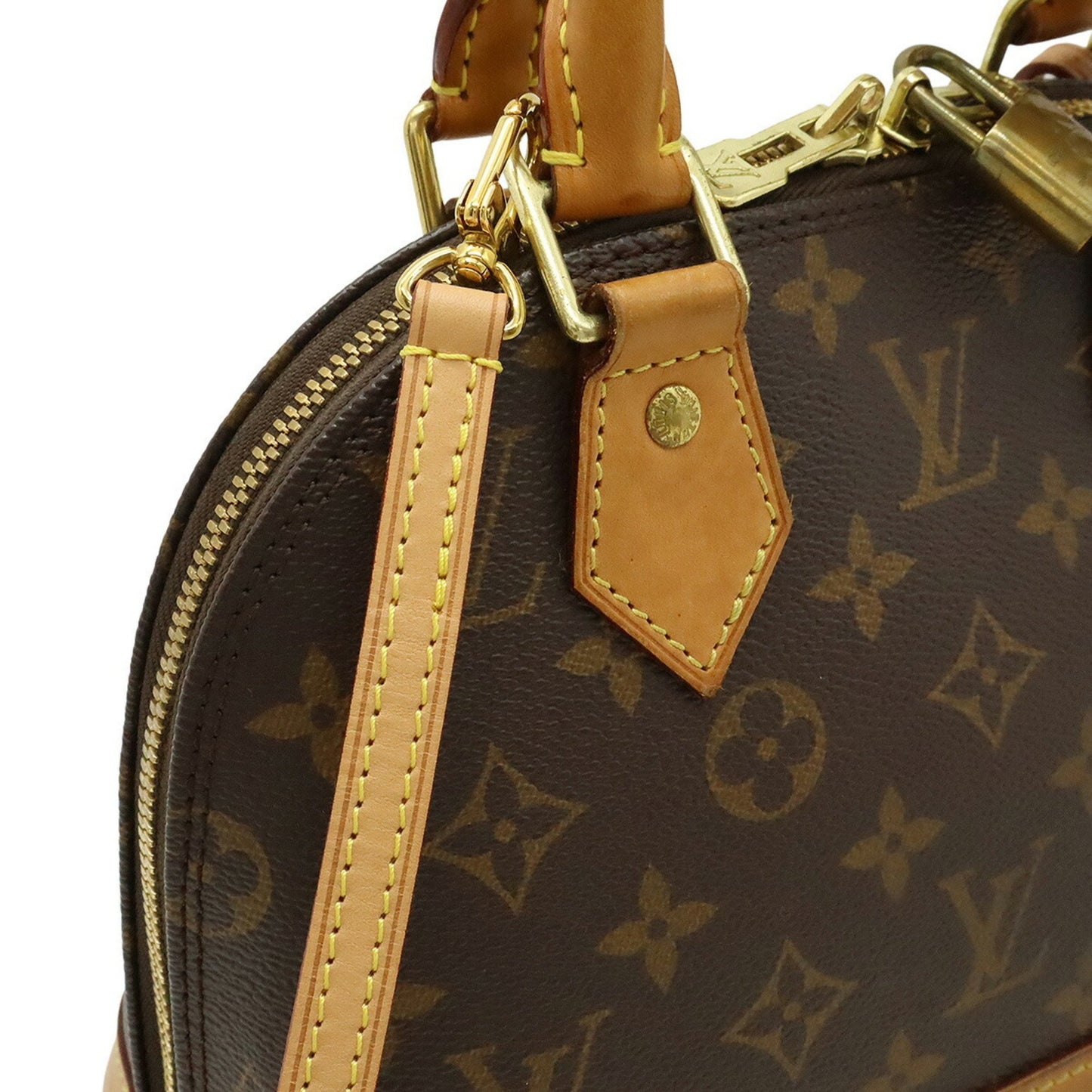 Louis Vuitton Alma BB, Brown, Canvas, handbag