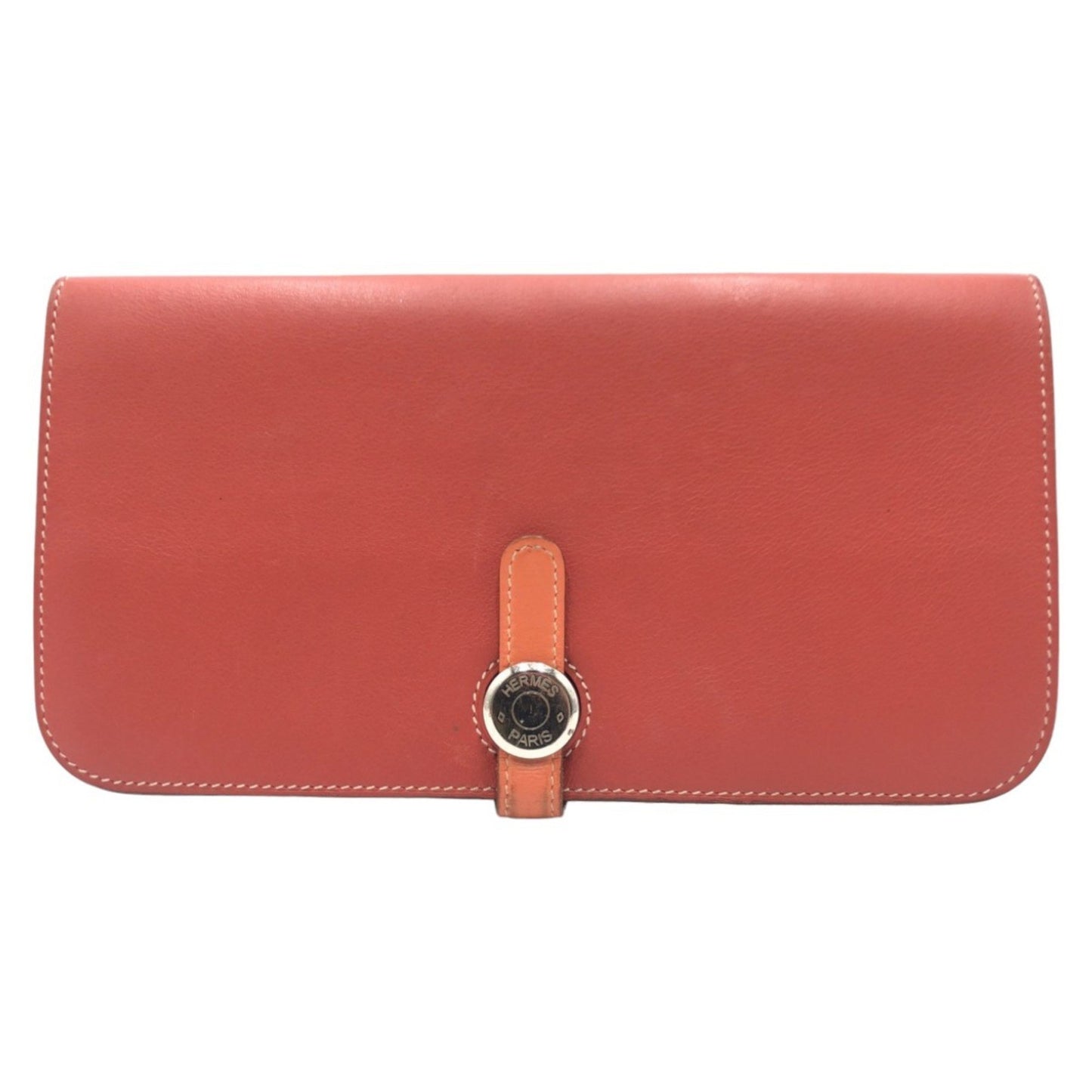 Hermès Dogon, Red, Leather, wallet