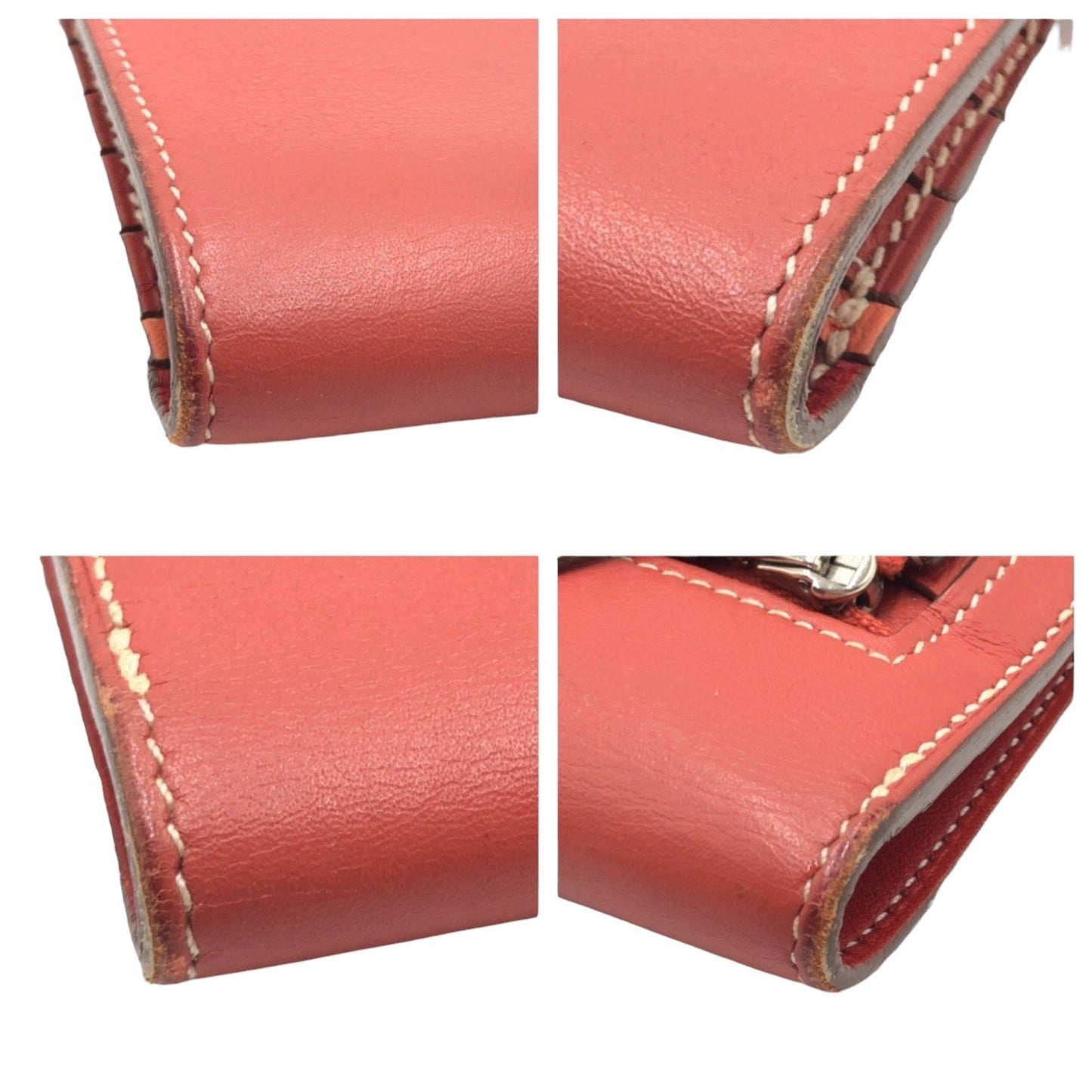 Hermès Dogon, Red, Leather, wallet